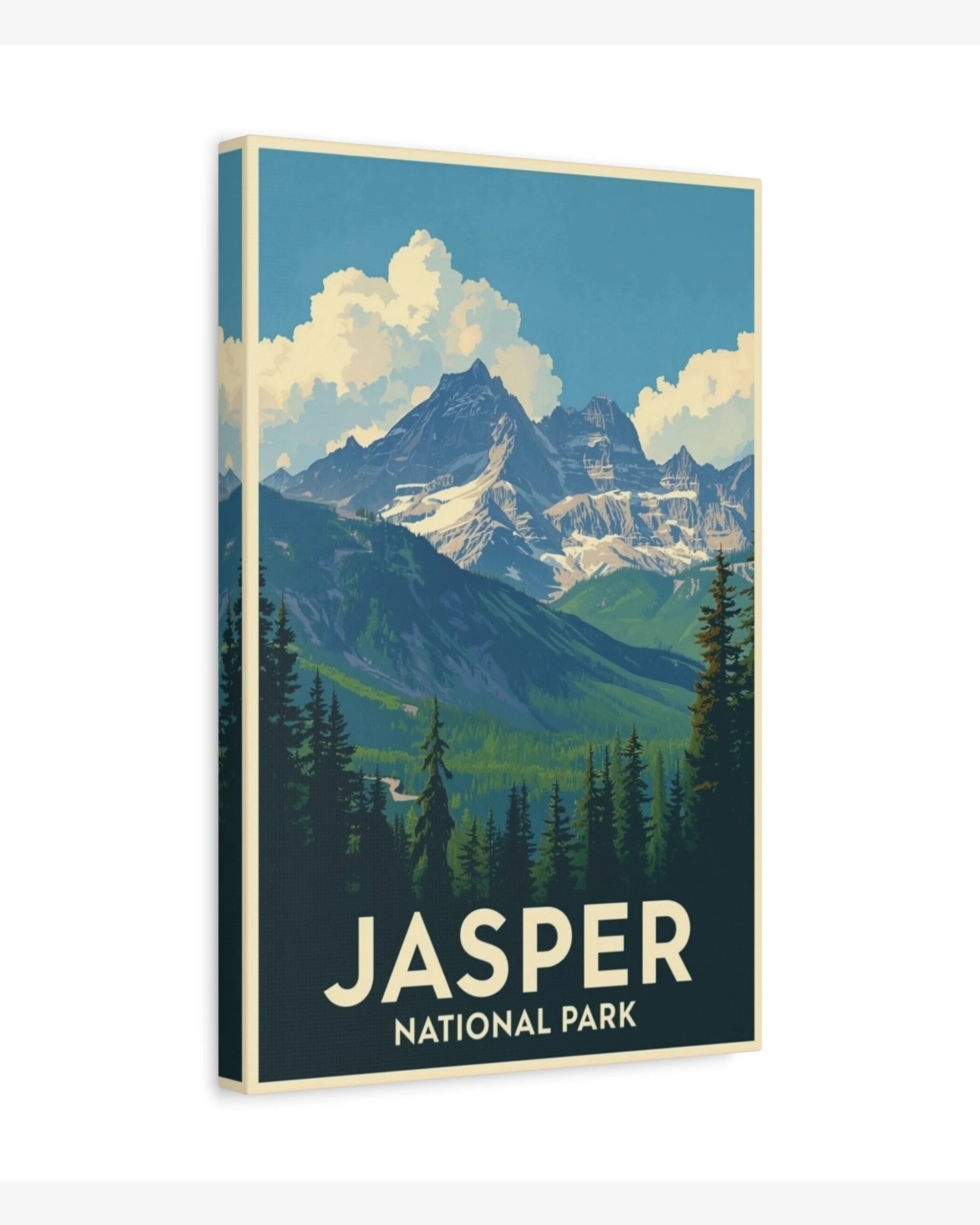 Jasper National Park travel poster canvas
