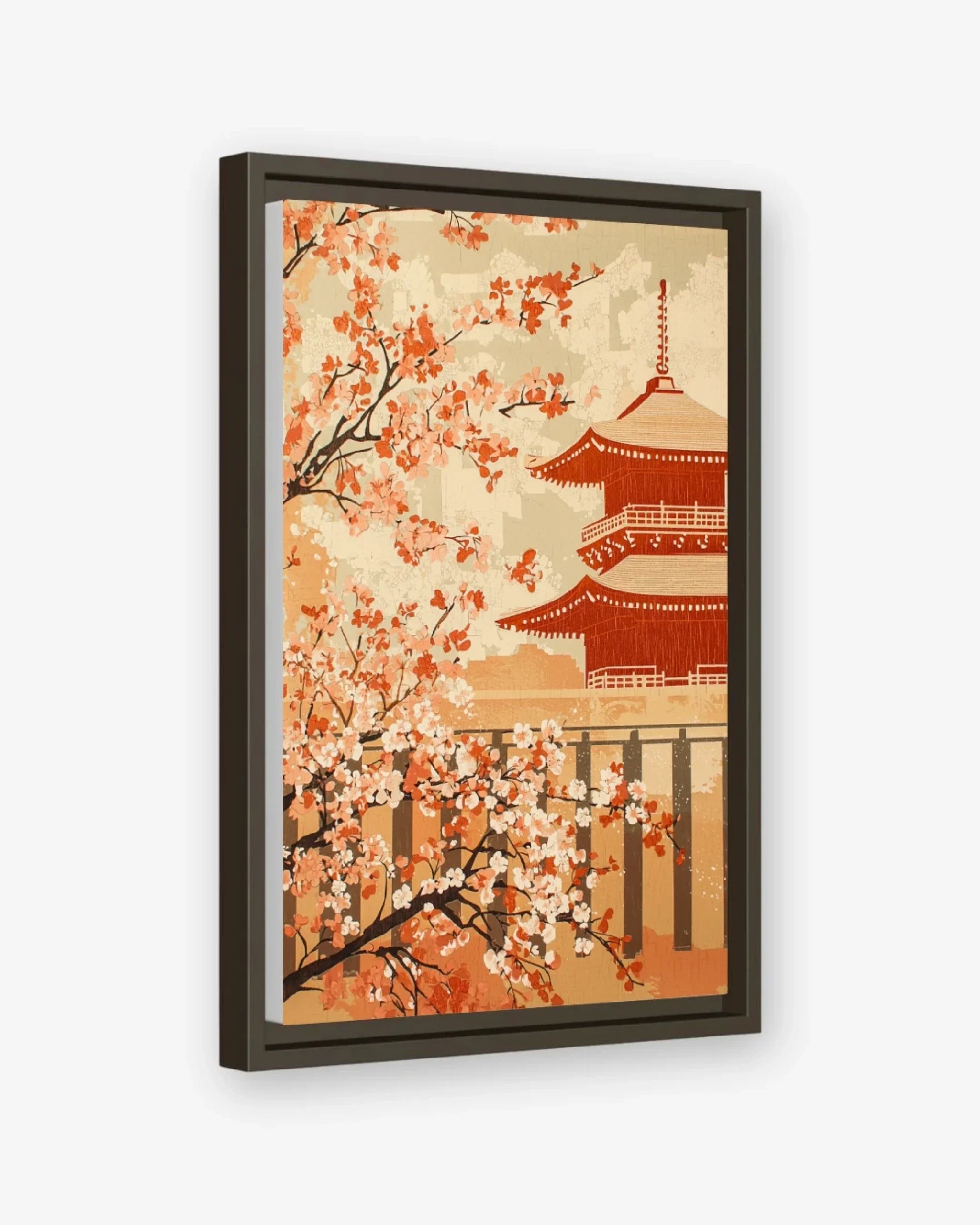 Kyoto Blossom Canvas Espresso Frame Nomad Haus