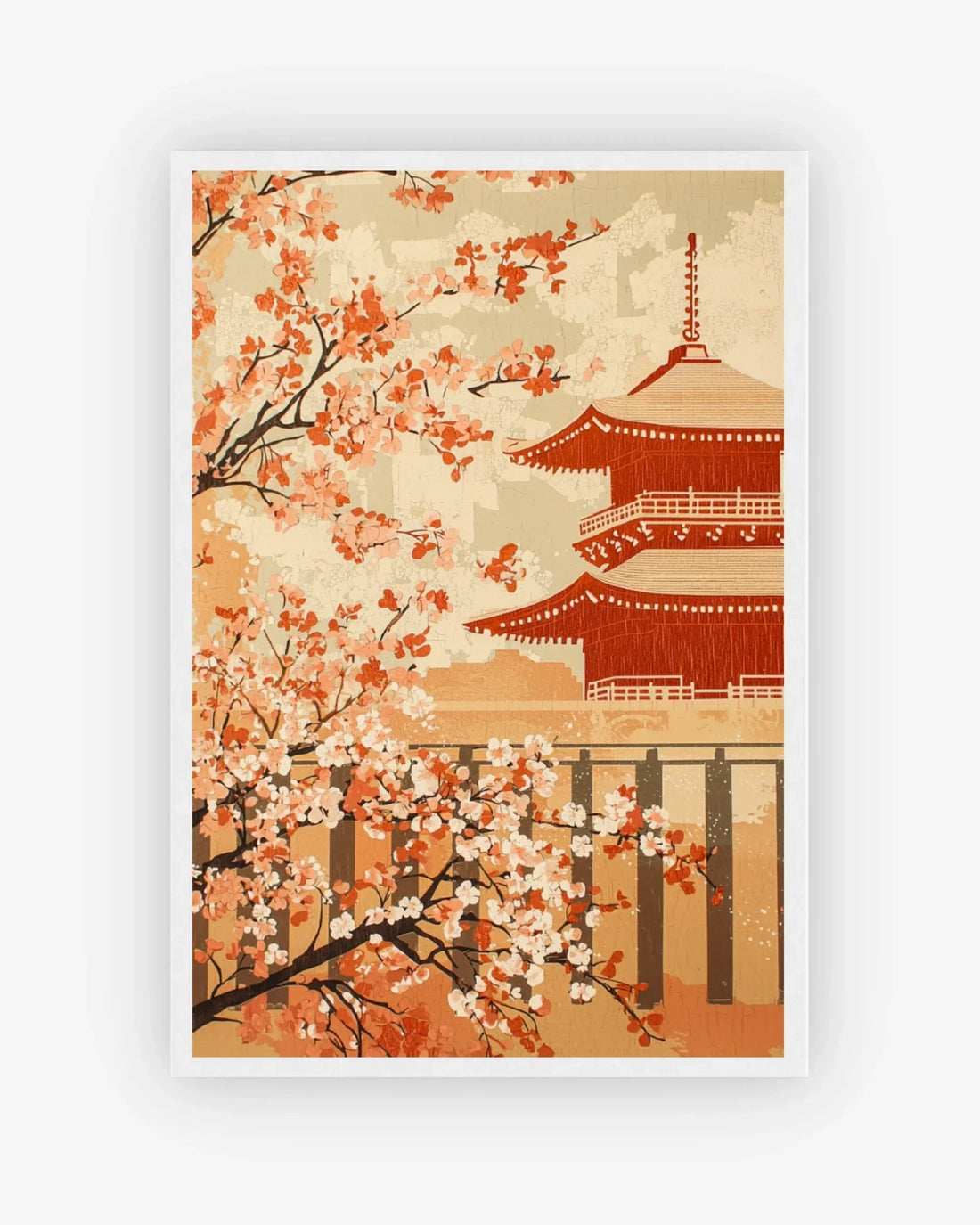 Kyoto Blossom Poster White Frame Nomad Haus