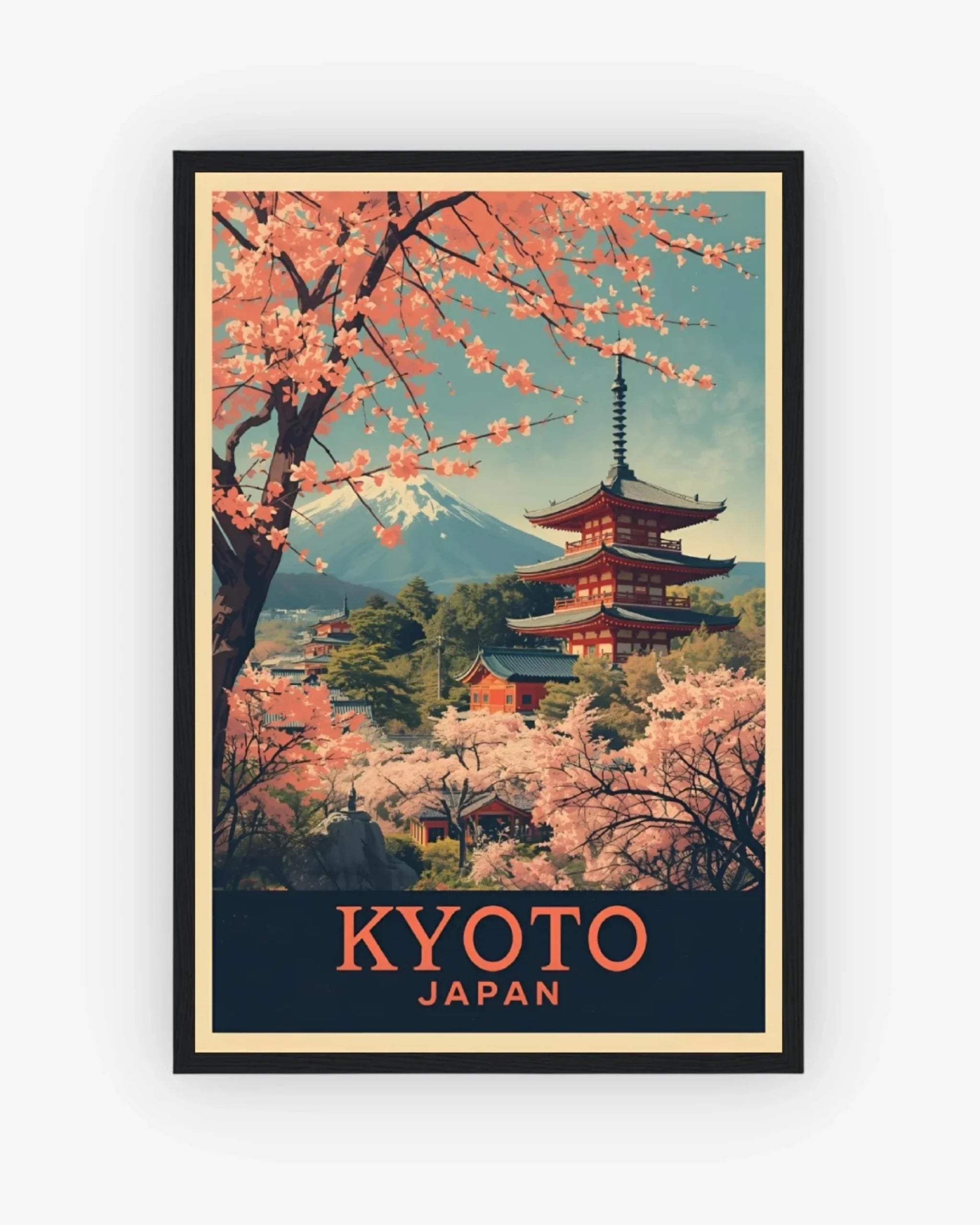 Kyoto Chureito Pagoda, Japan Poster Black Frame Nomad Haus