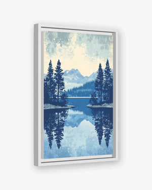 Lake Tahoe Reflections Canvas White Frame Nomad Haus