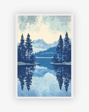 Lake Tahoe Reflections Poster White Frame Nomad Haus