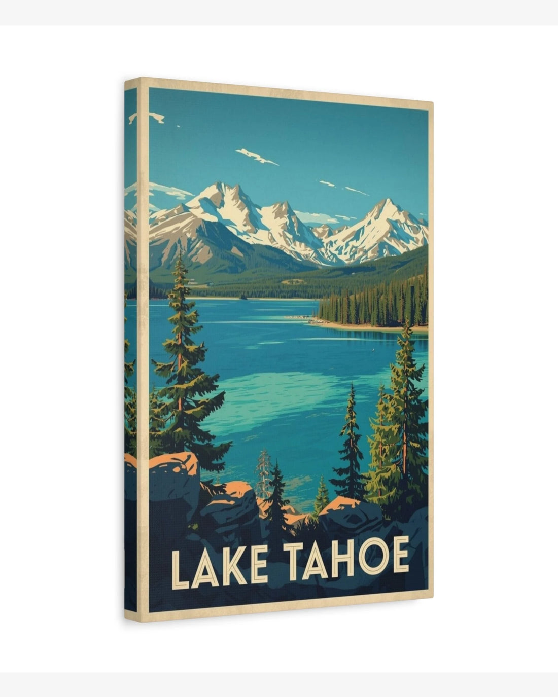 Lake Tahoe travel poster canvas