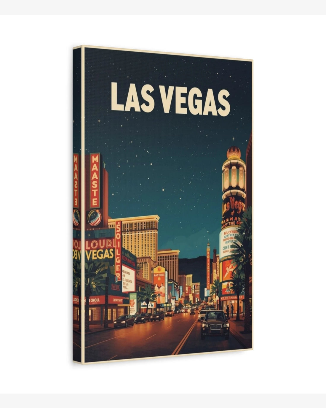 Las Vegas travel poster canvas