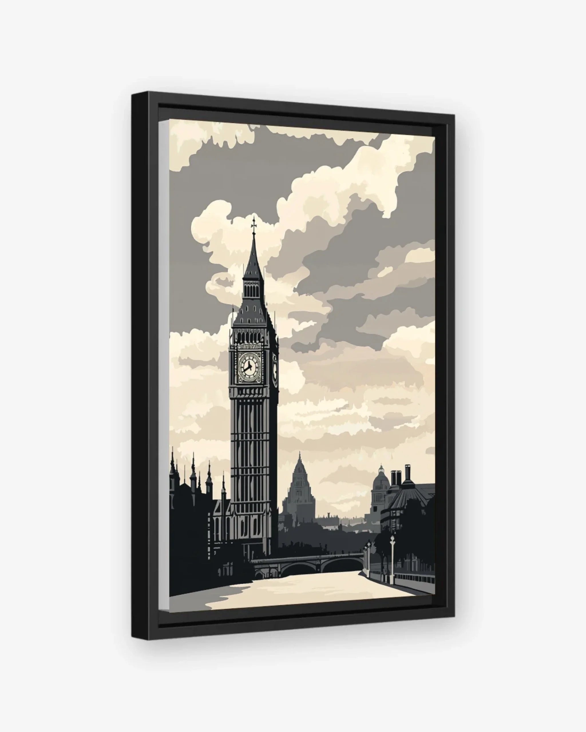 London Stillness Canvas Black Frame Nomad Haus