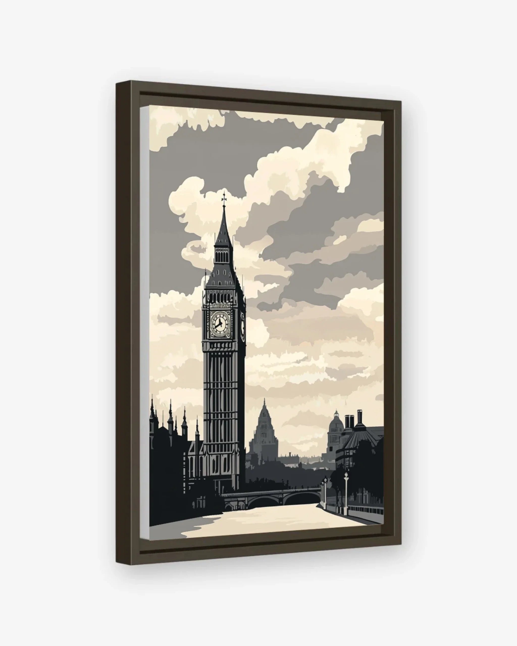 London Stillness Canvas Espresso Frame Nomad Haus