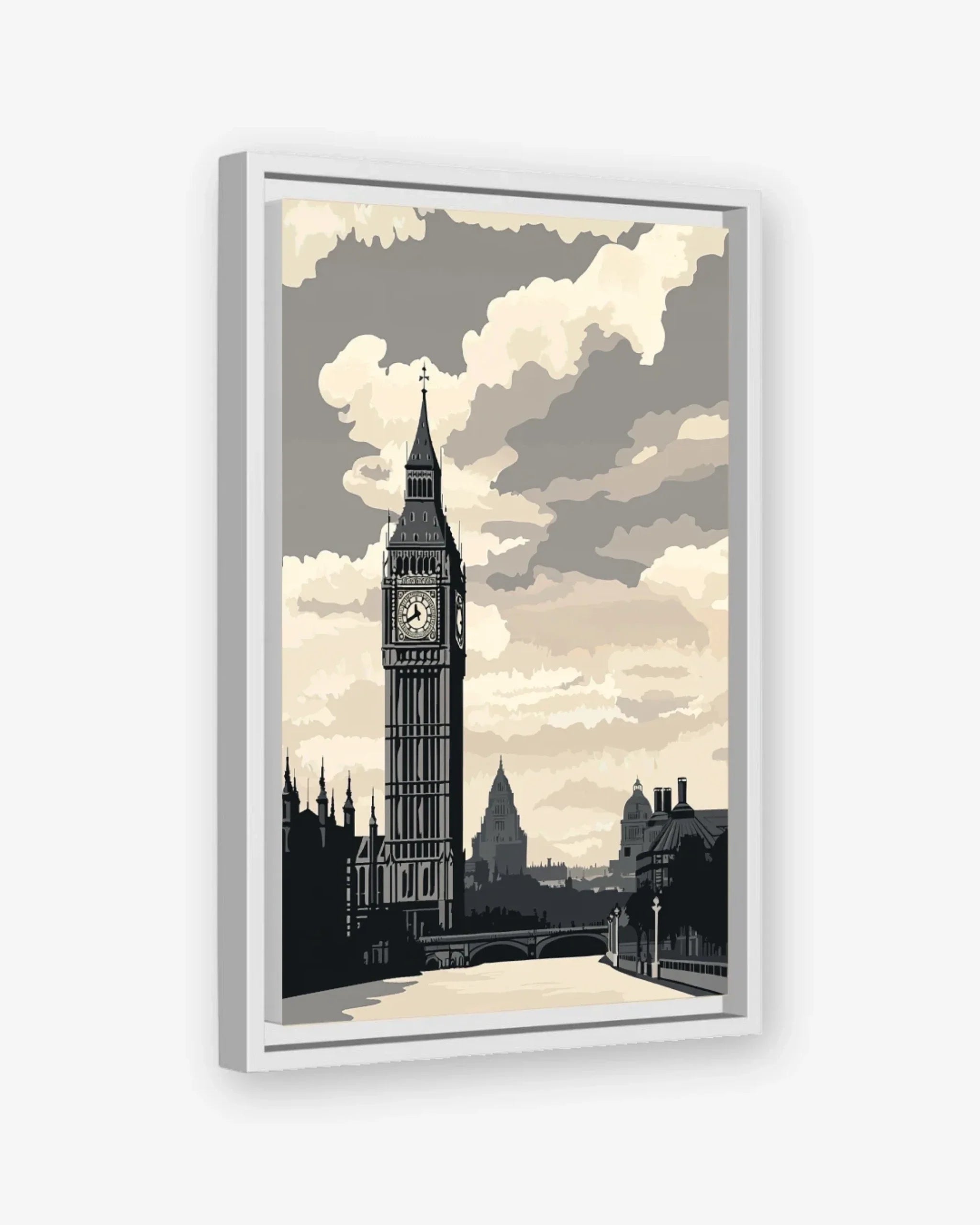 London Stillness Canvas White Frame Nomad Haus
