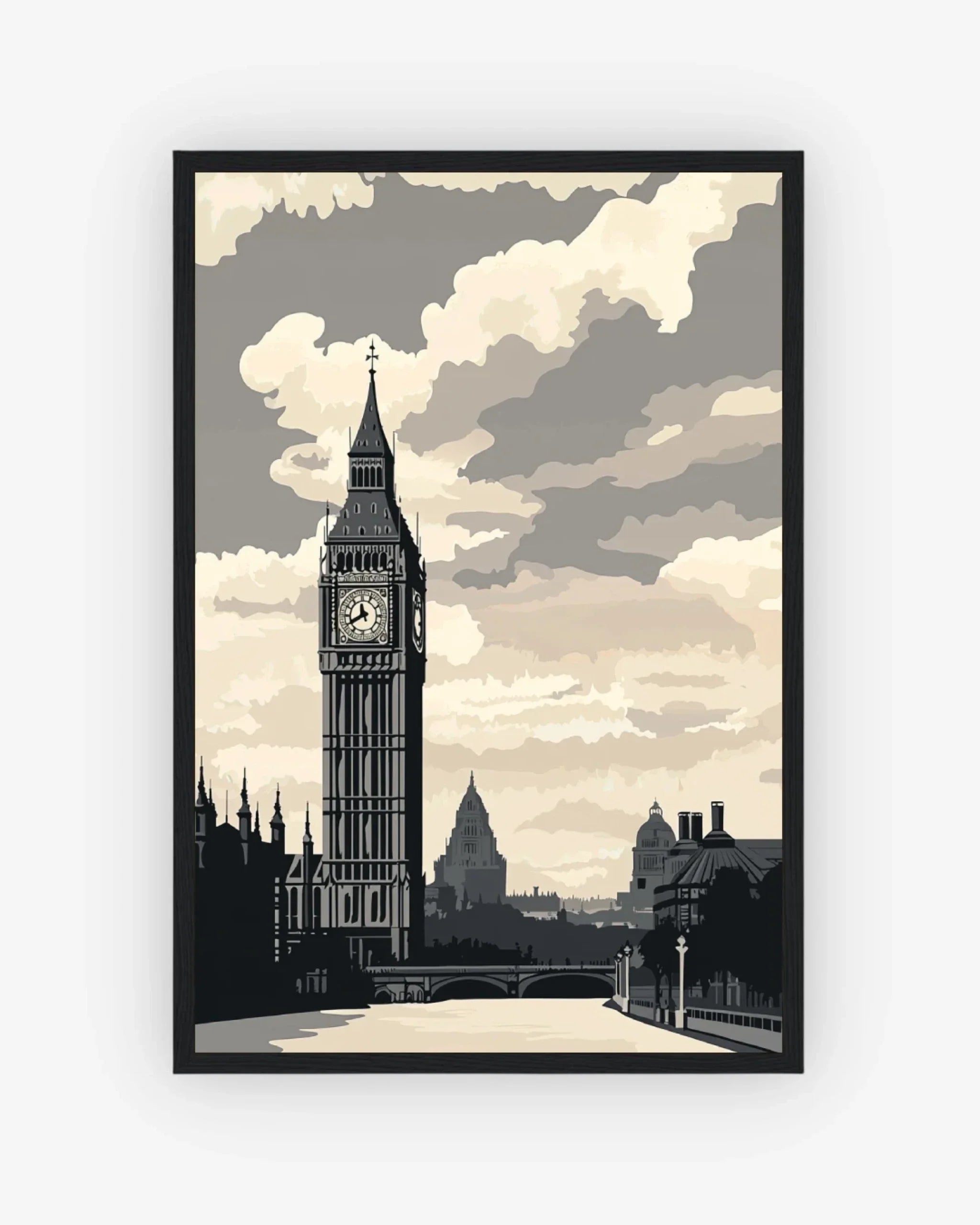 London Stillness Poster Black Frame Nomad Haus