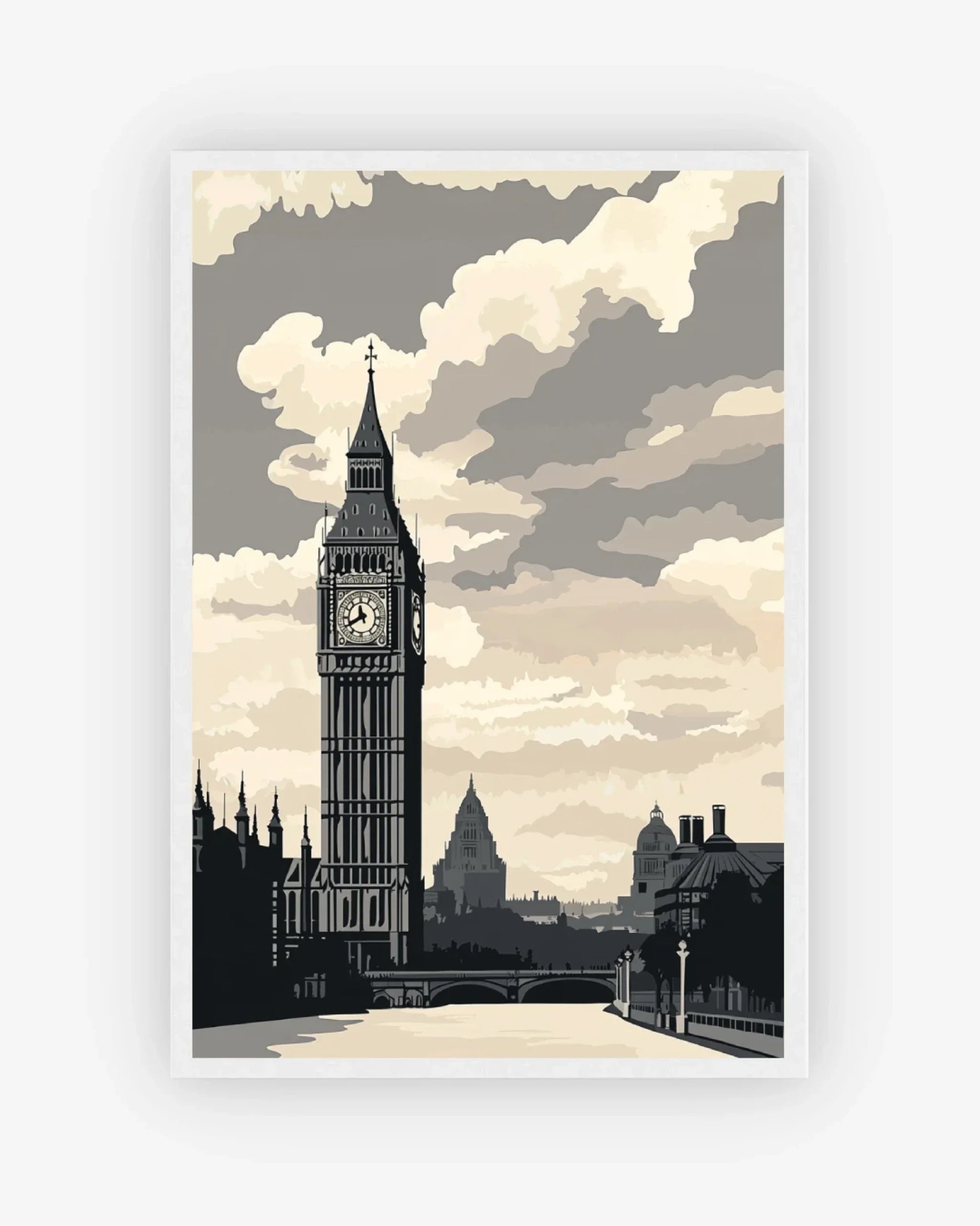 London Stillness Poster White Frame Nomad Haus