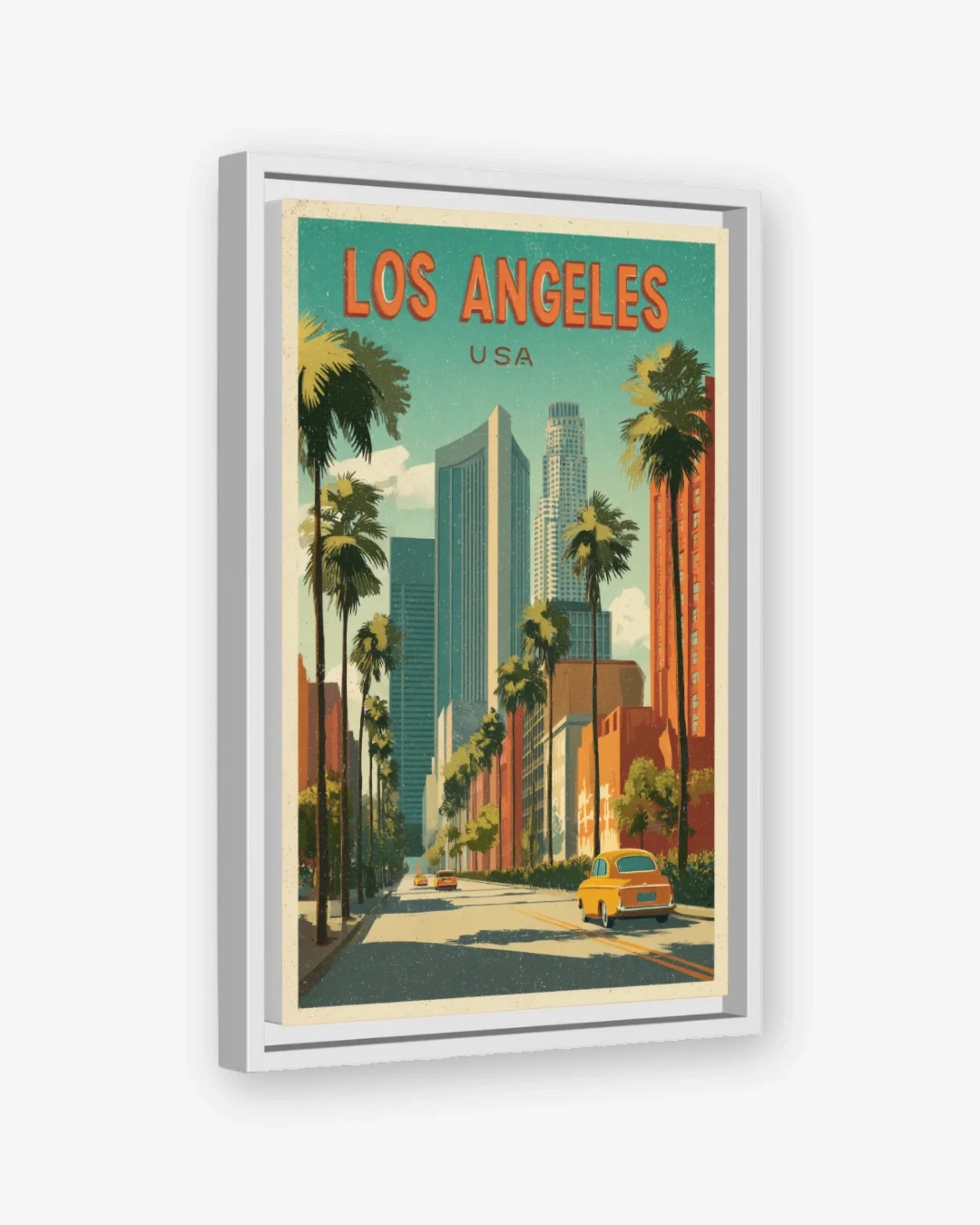 Los Angeles Downtown, USA Canvas White Frame Nomad Haus