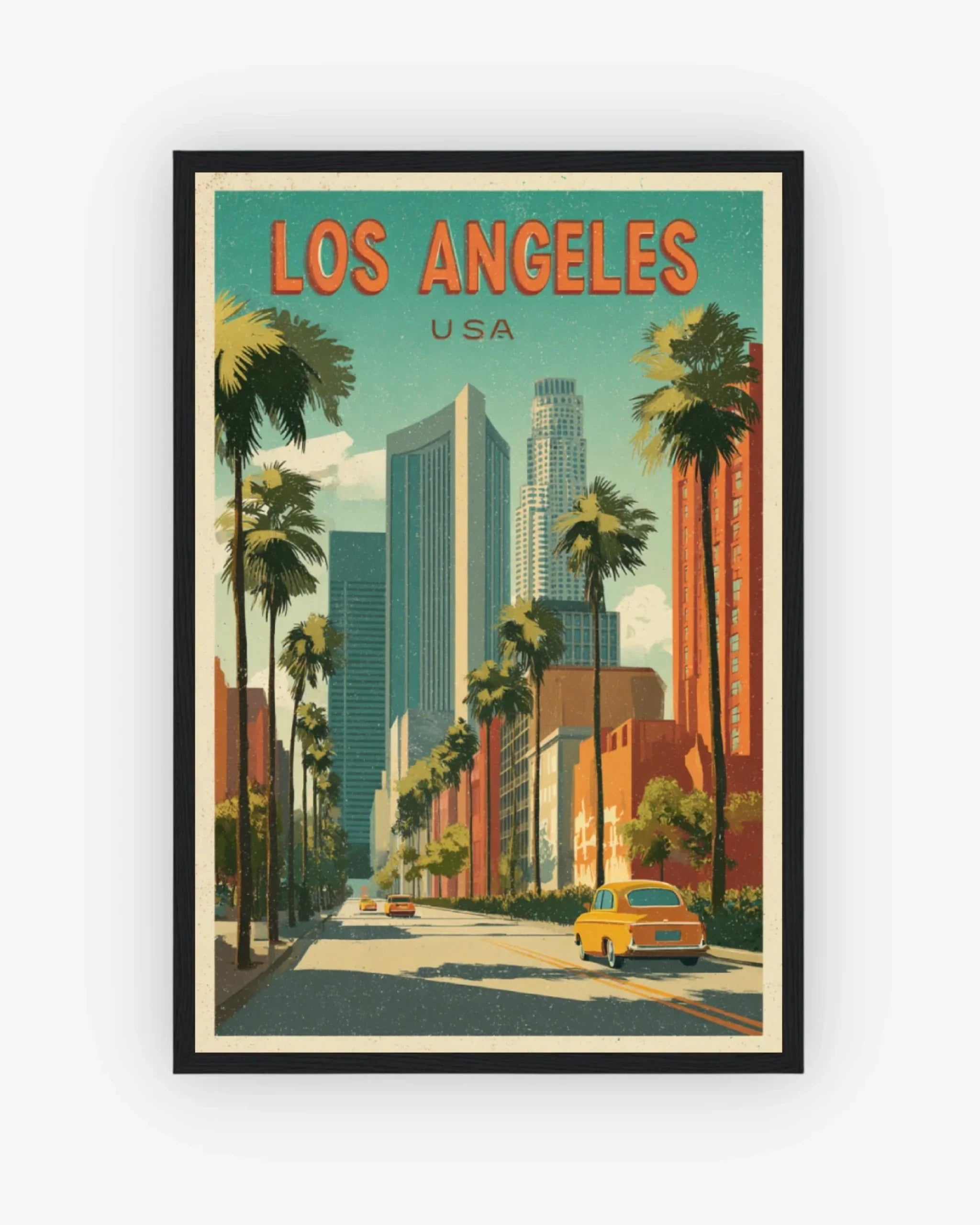 Los Angeles Downtown, USA Poster Black Frame Nomad Haus
