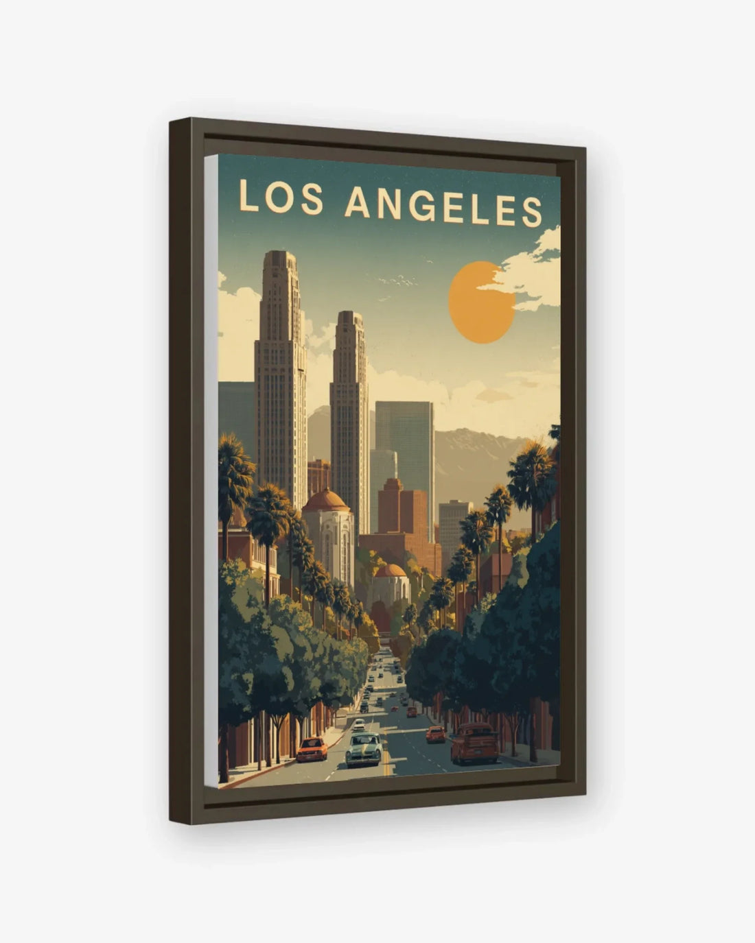 Los Angeles, United States Canvas Espresso Frame Nomad Haus