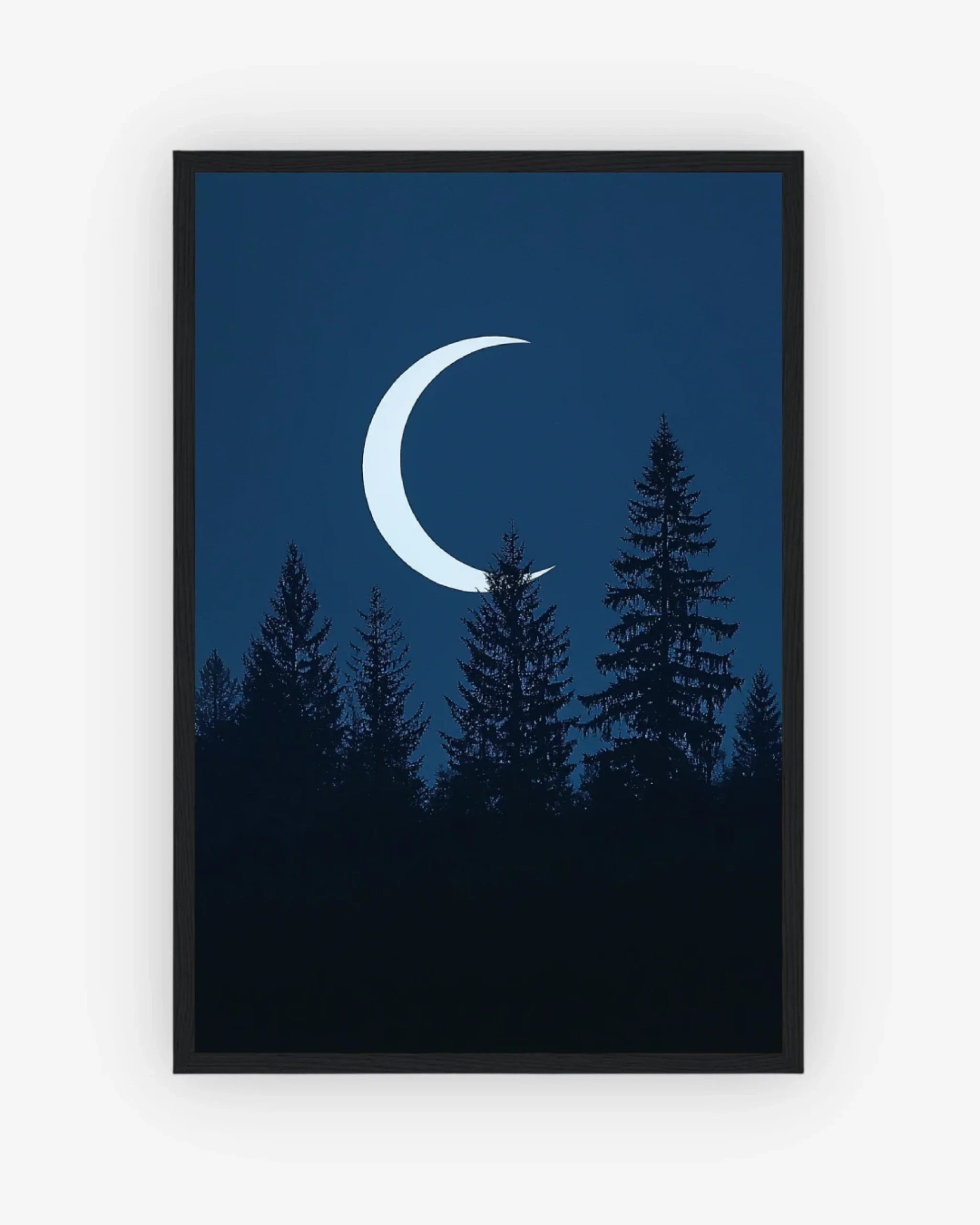 Lunar Pines Poster Black Frame Nomad Haus