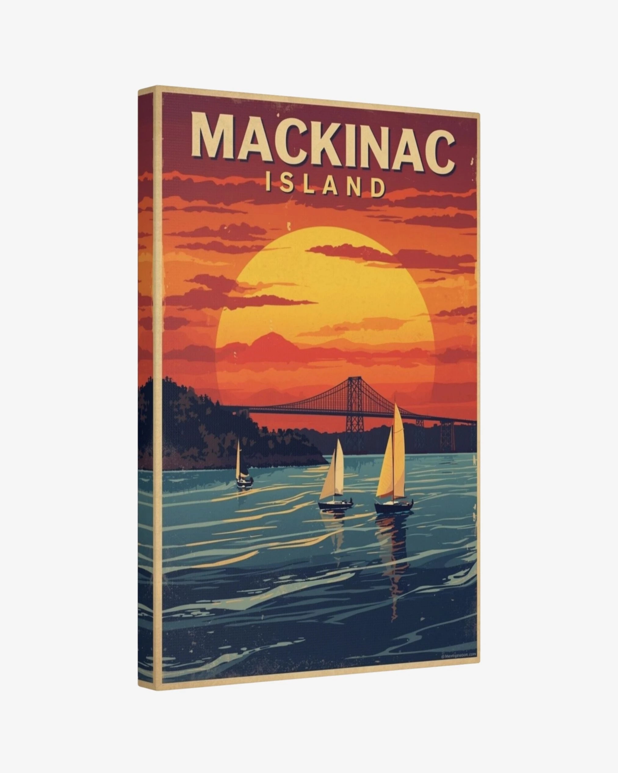 Mackinac Island travel poster canvas