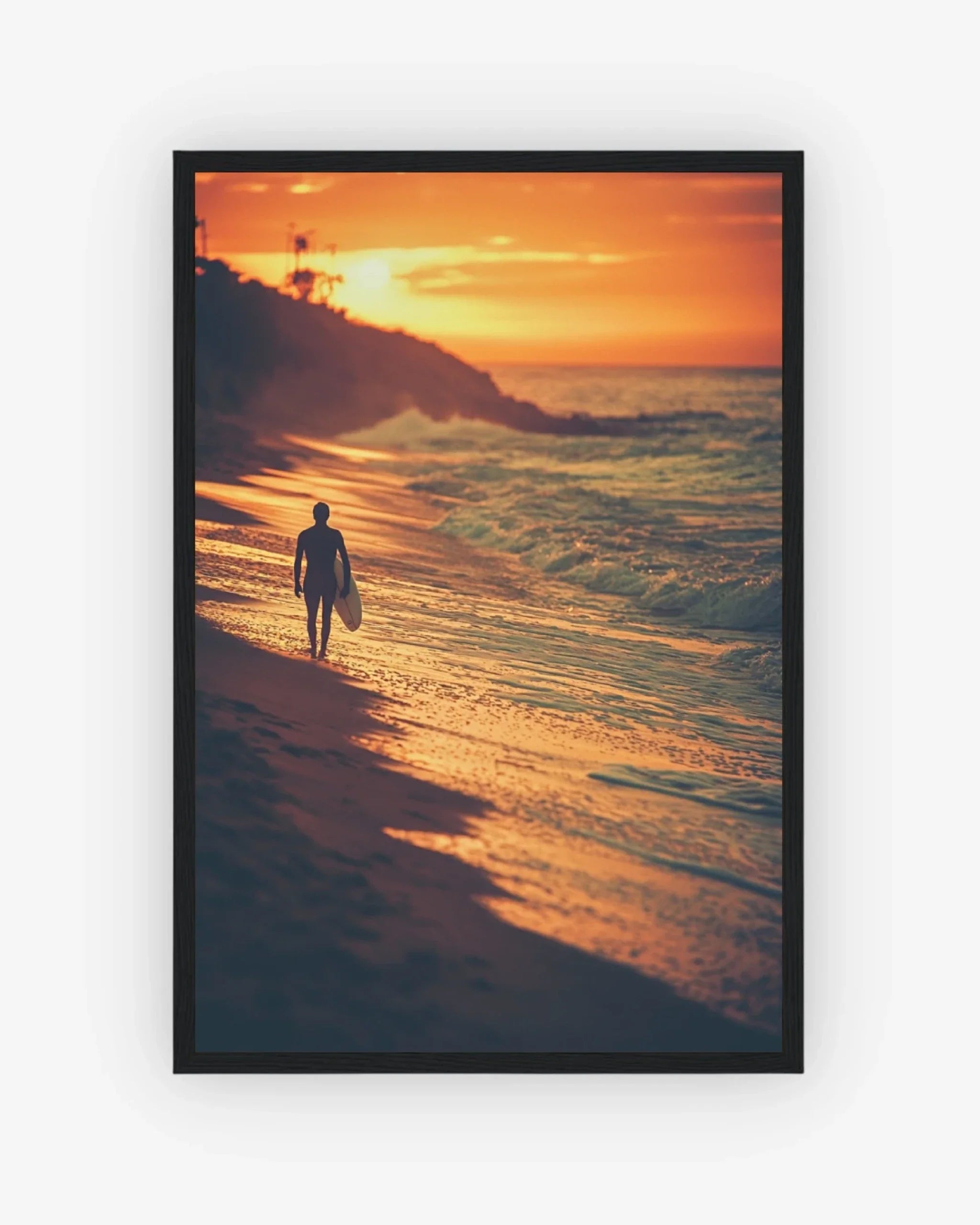 Malibu Glow Poster Black Frame Nomad Haus