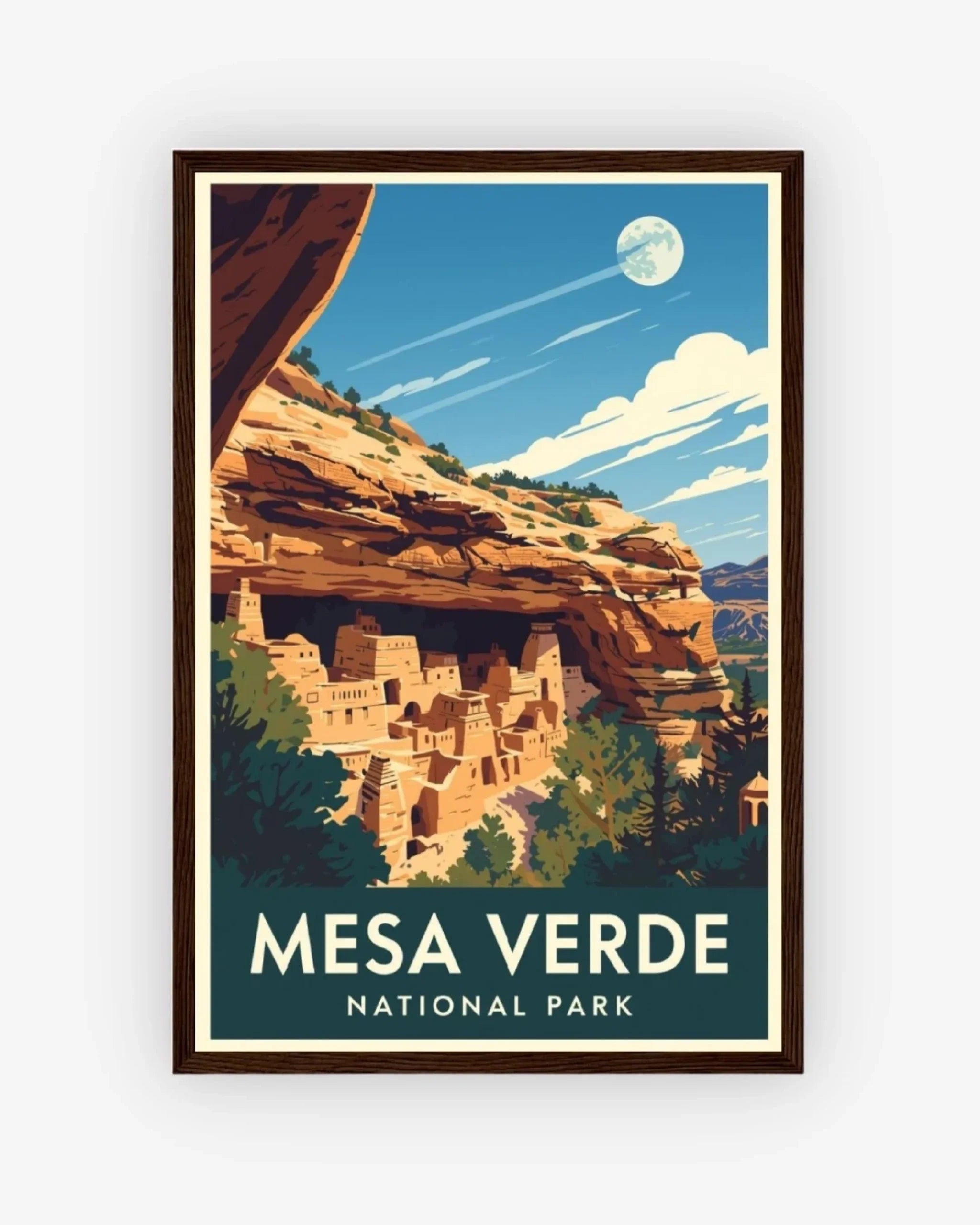 Mesa Verde National Park, USA Poster Dark Wood Frame Nomad Haus