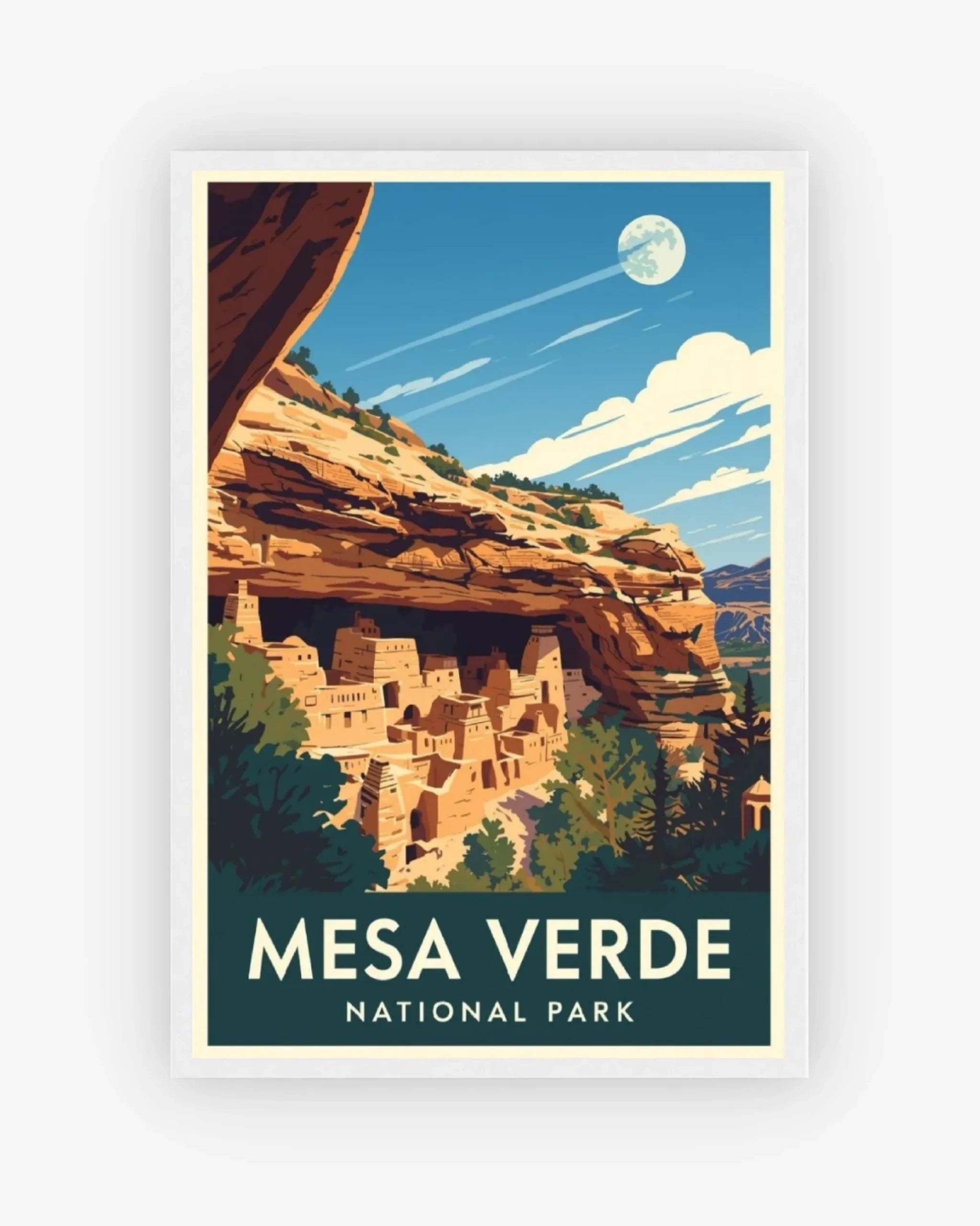 Mesa Verde National Park, USA Poster White Frame Nomad Haus