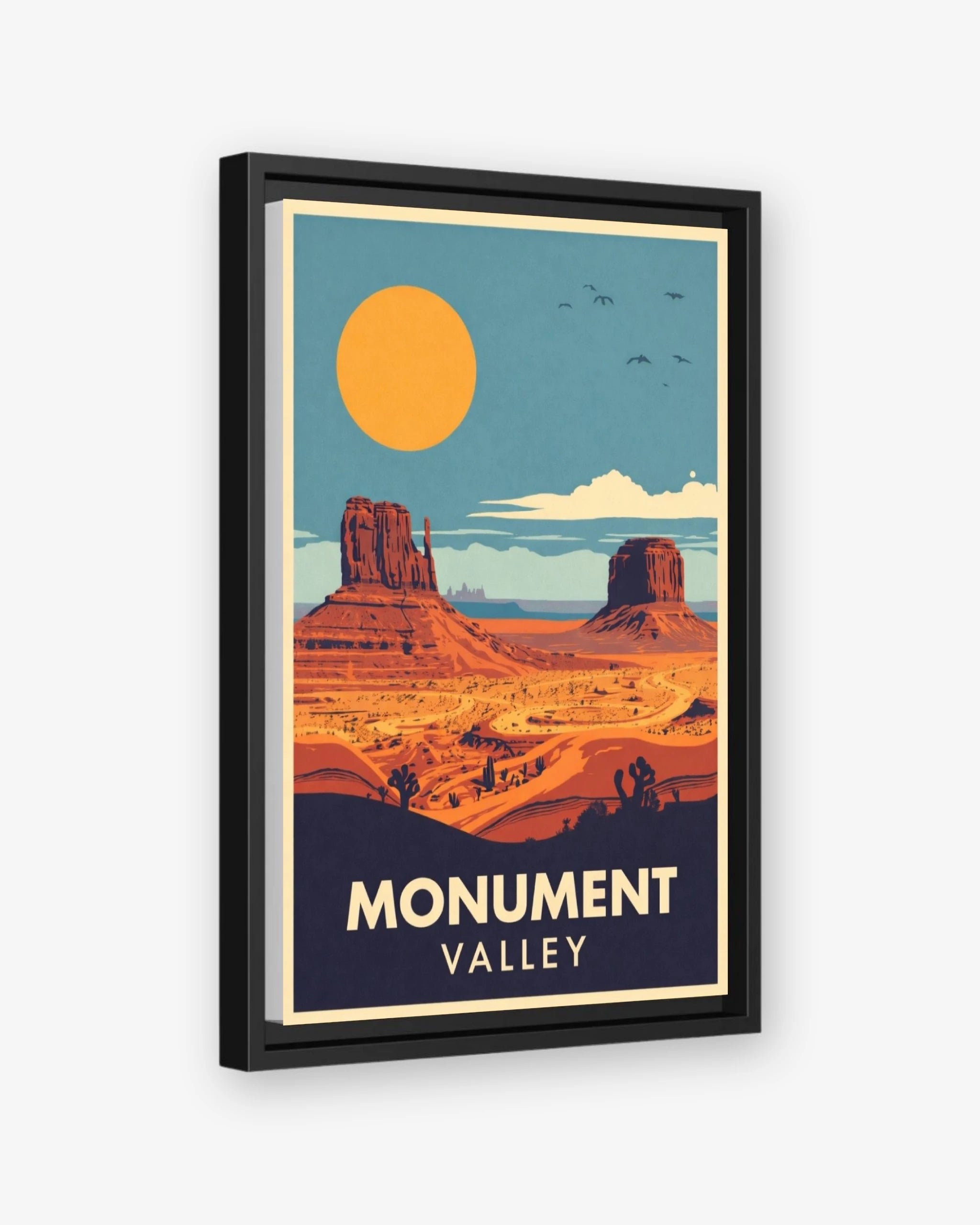 Monument Valley travel poster black framed canvas