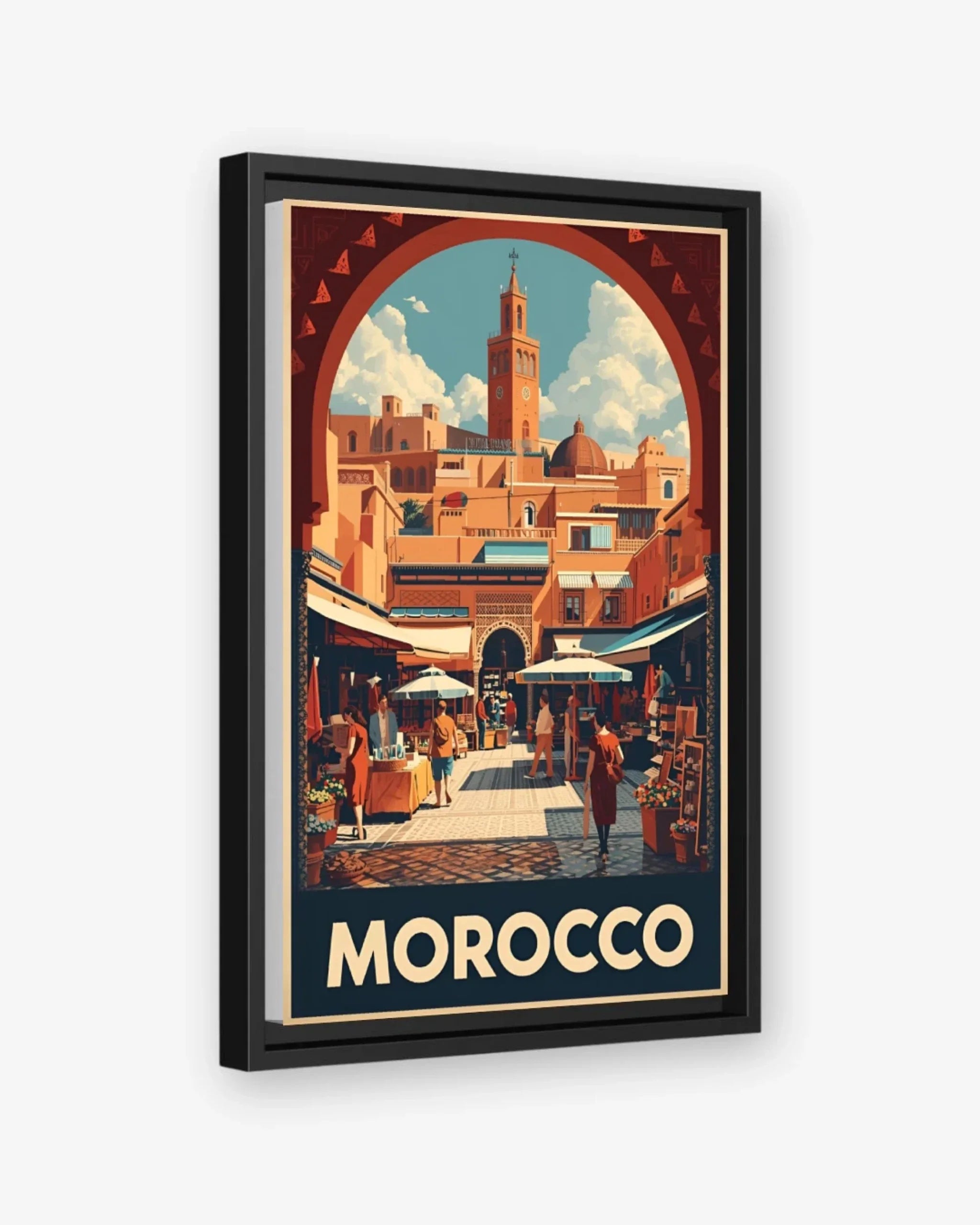 Morocco Koutoubia Souk Canvas Black Frame Nomad Haus