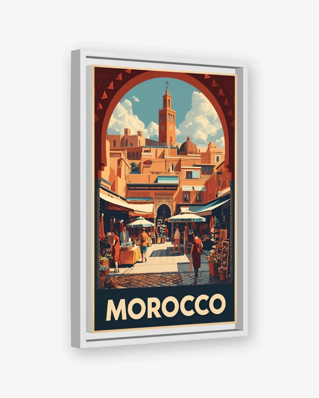 Morocco Koutoubia Souk Canvas White Frame Nomad Haus