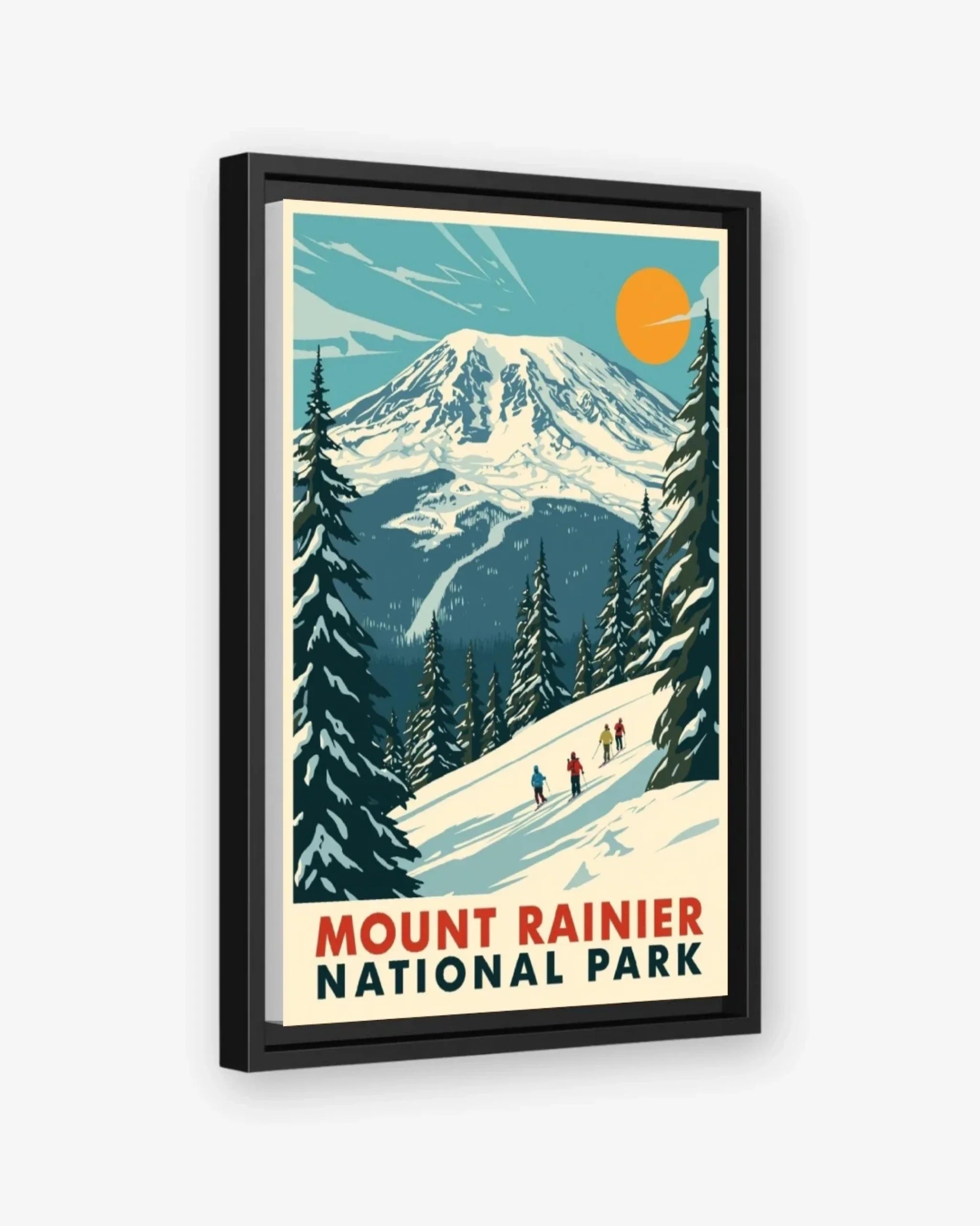Mount Rainier National Park, USA Canvas Black Frame Nomad Haus