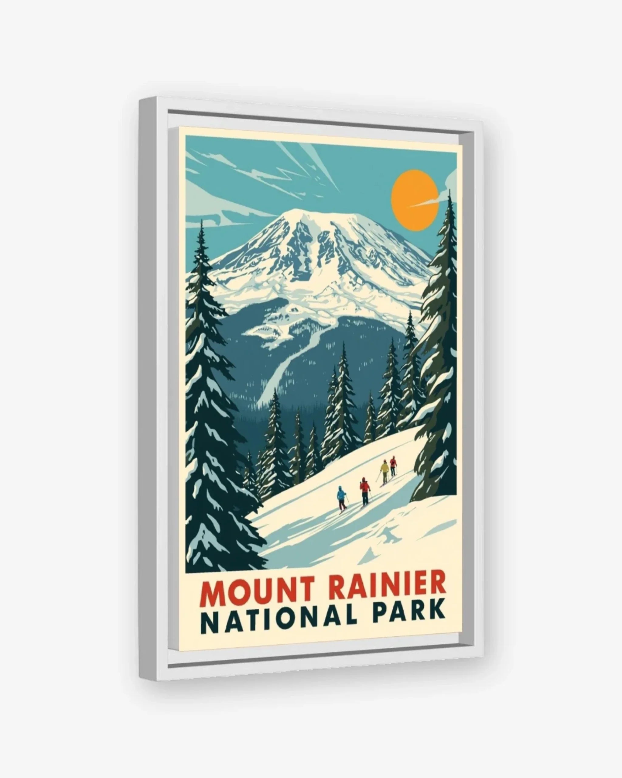 Mount Rainier National Park, USA Canvas White Frame Nomad Haus