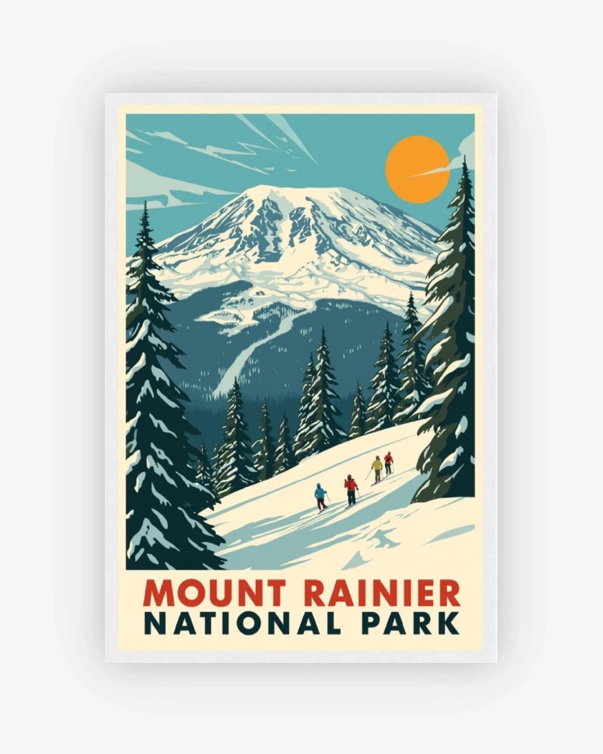 Mount Rainier National Park, USA Poster White Frame Nomad Haus