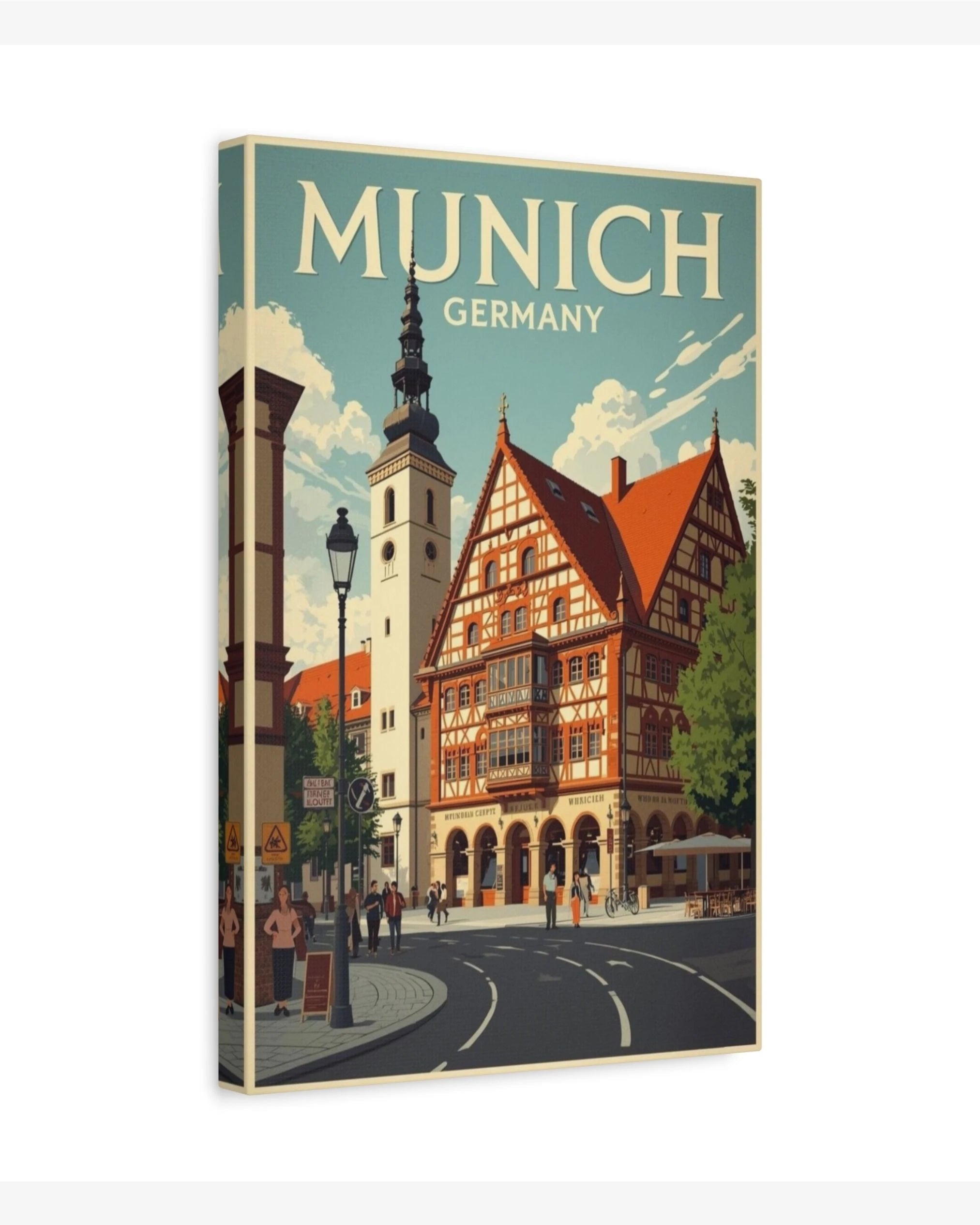 Munich Germany travel poster canvas