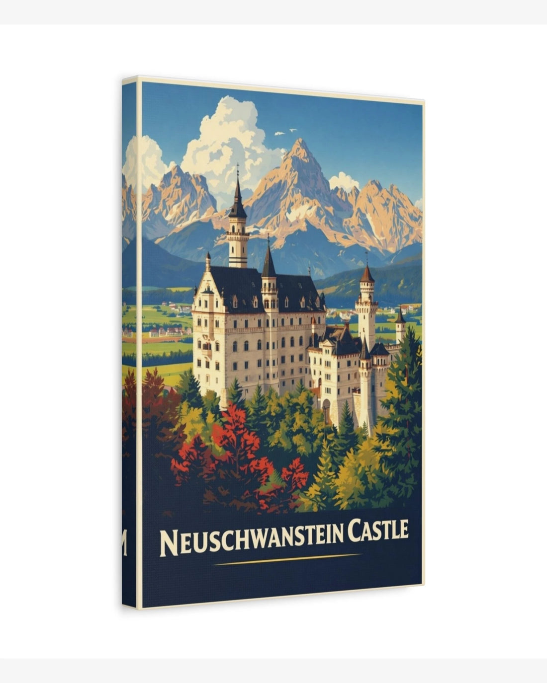 Neuschwanstein Castle travel poster canvas