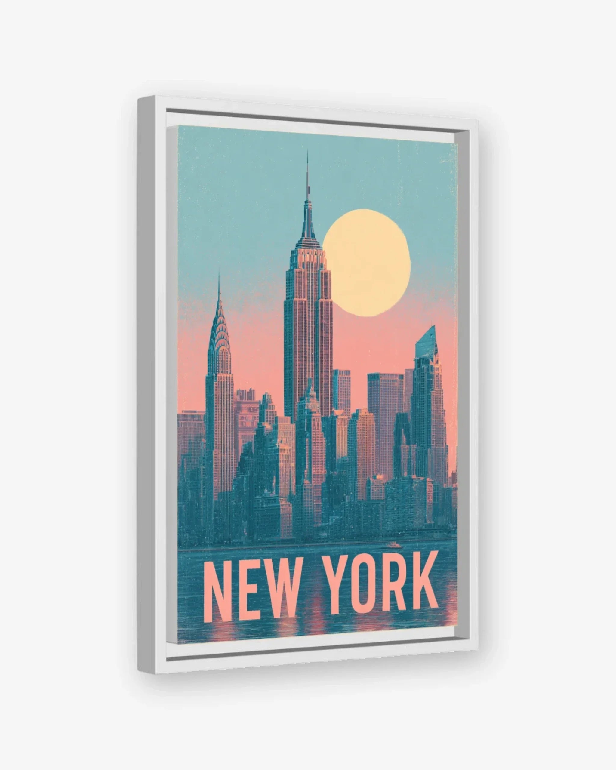 New York, United States Canvas White Frame Nomad Haus