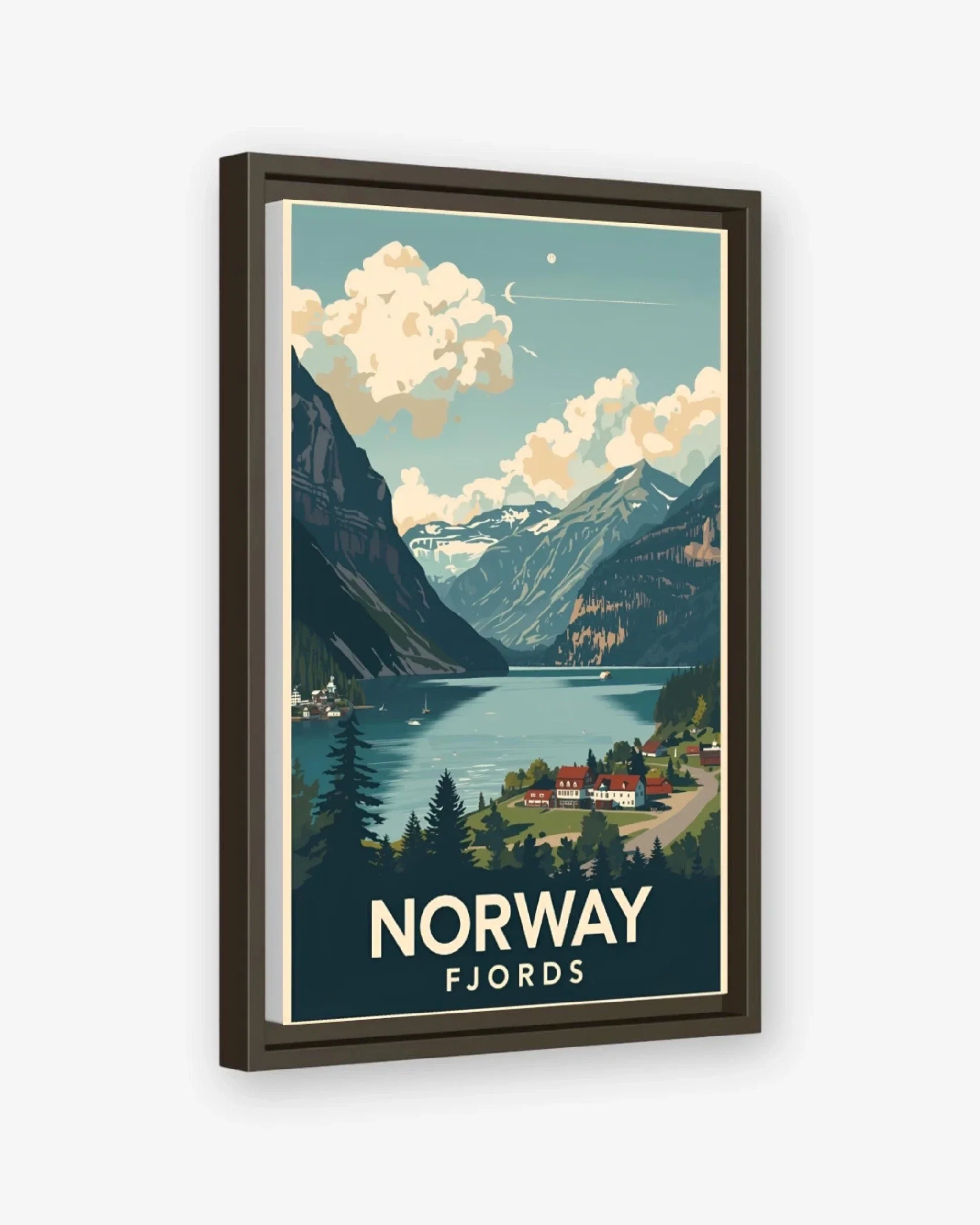 Norway Fjords Canvas Espresso Frame Nomad Haus
