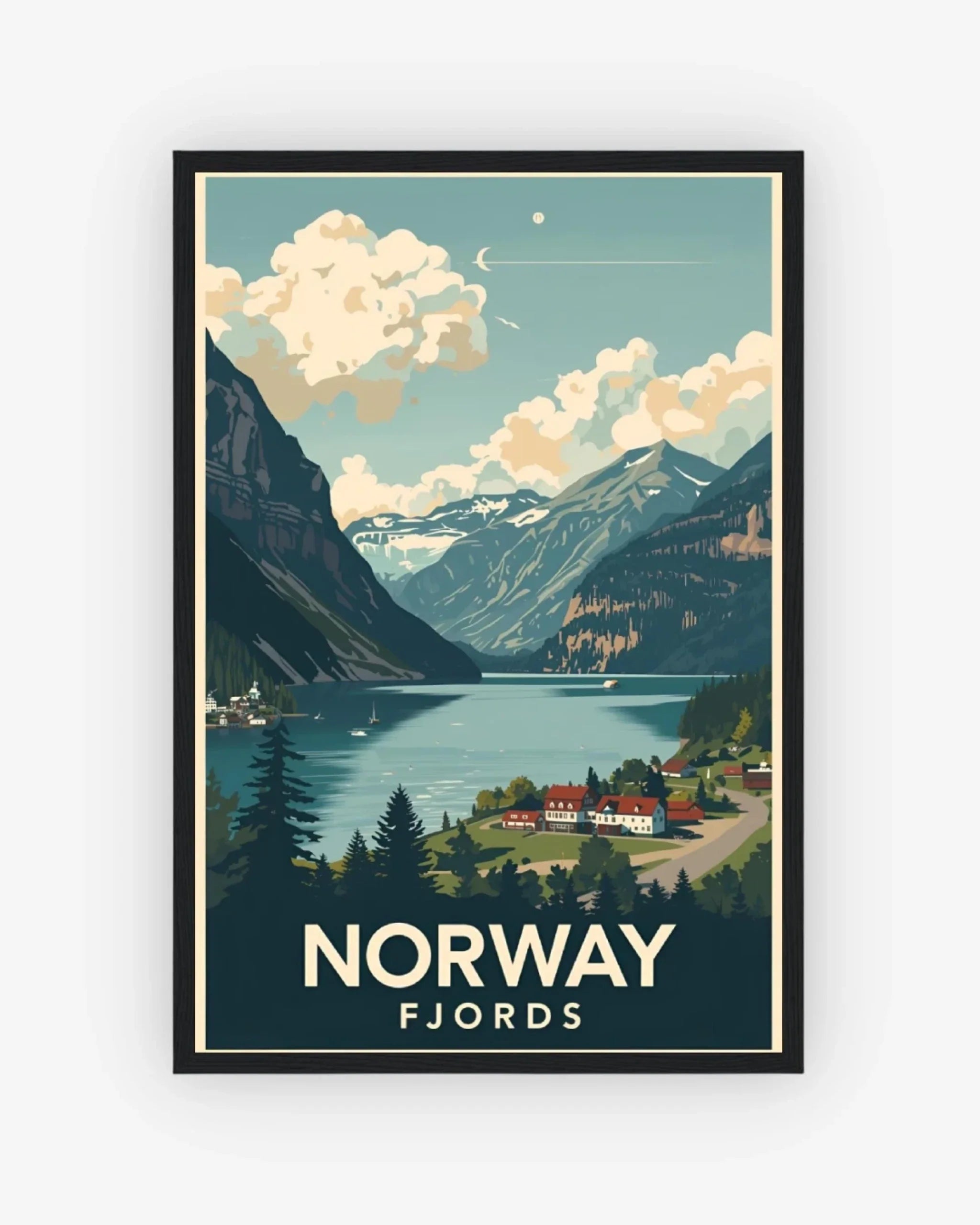 Norway Fjords Poster Black Frame Nomad Haus