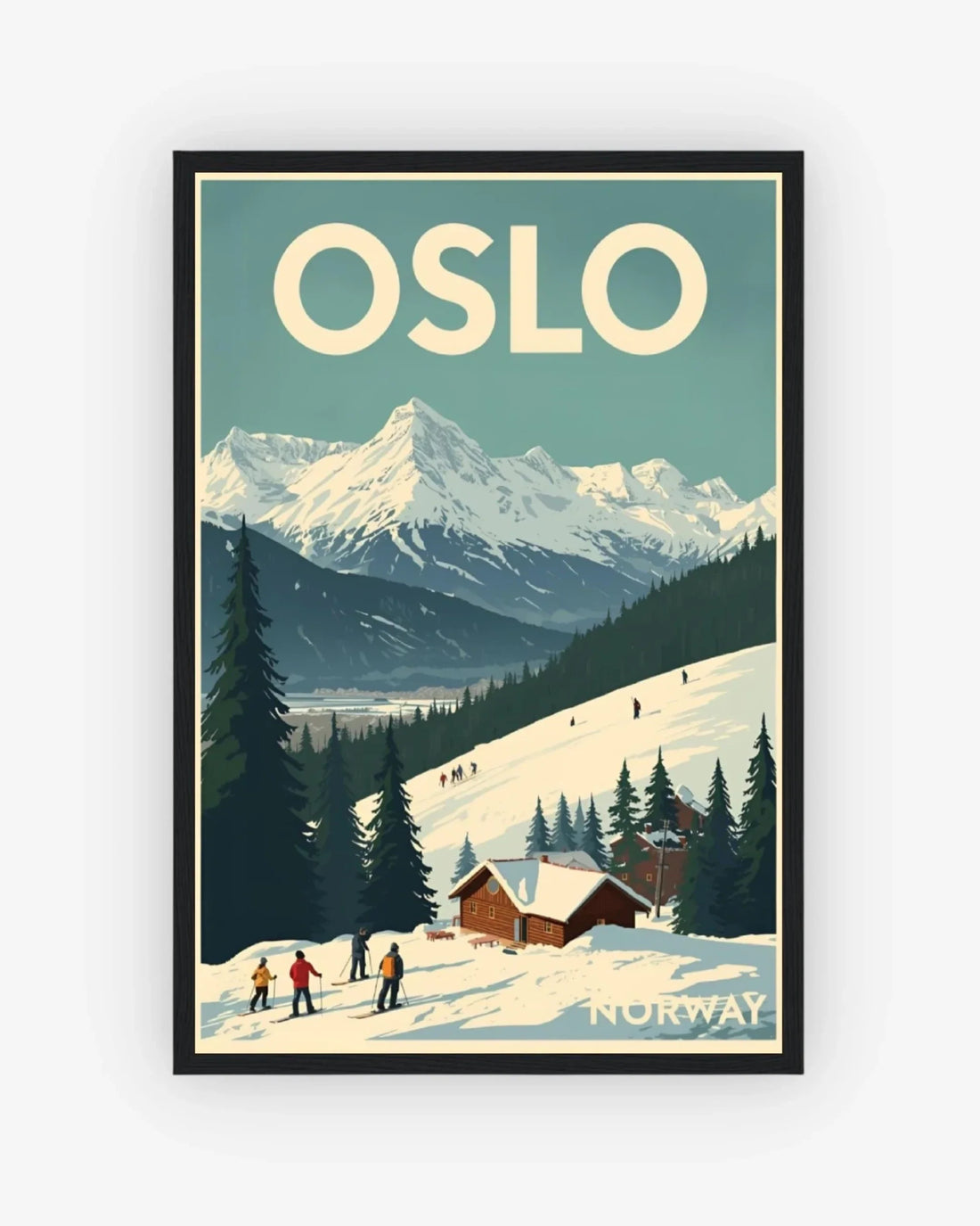 Oslo Winter Park, Norway Poster Black Frame Nomad Haus