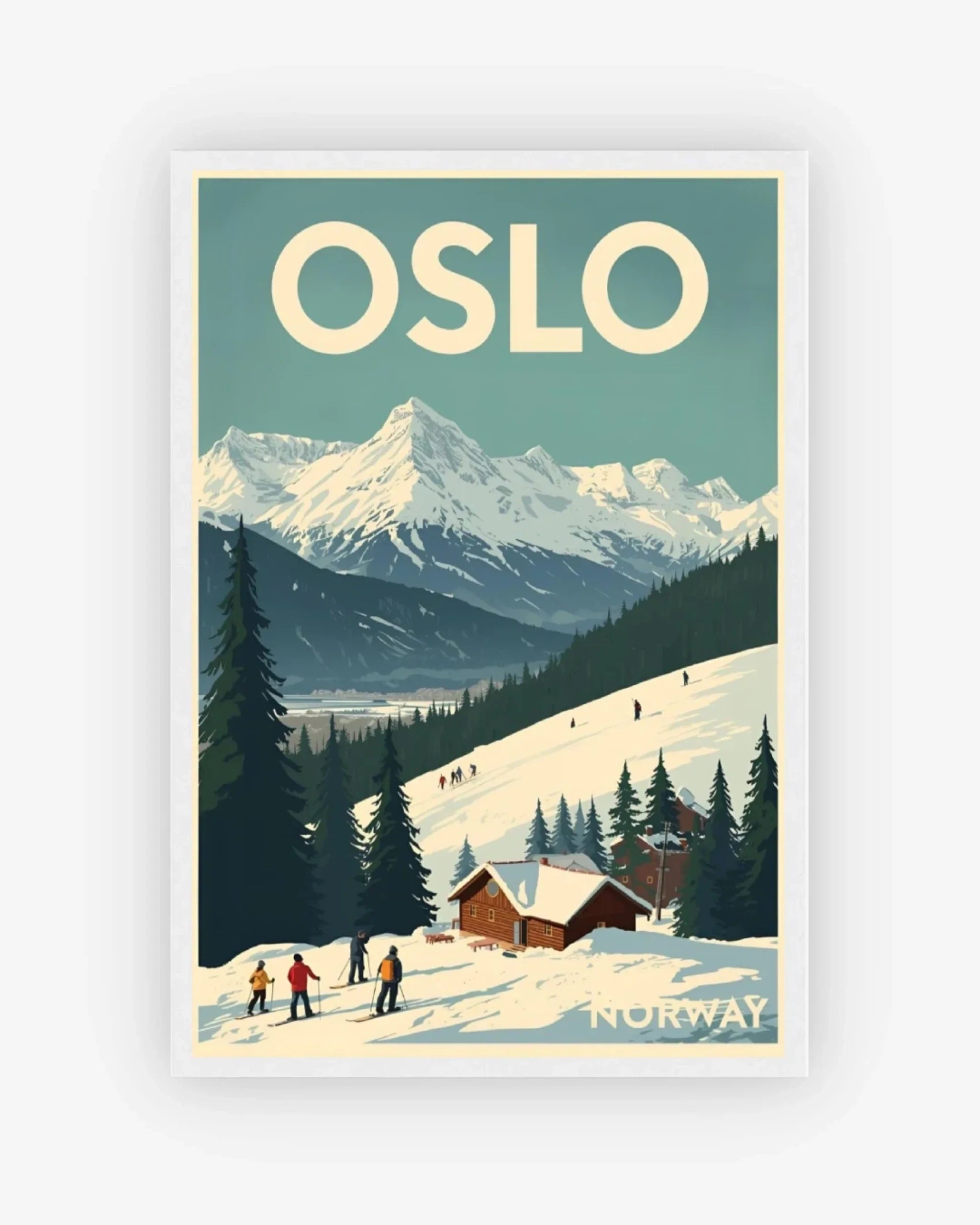 Oslo Winter Park, Norway Poster White Frame Nomad Haus