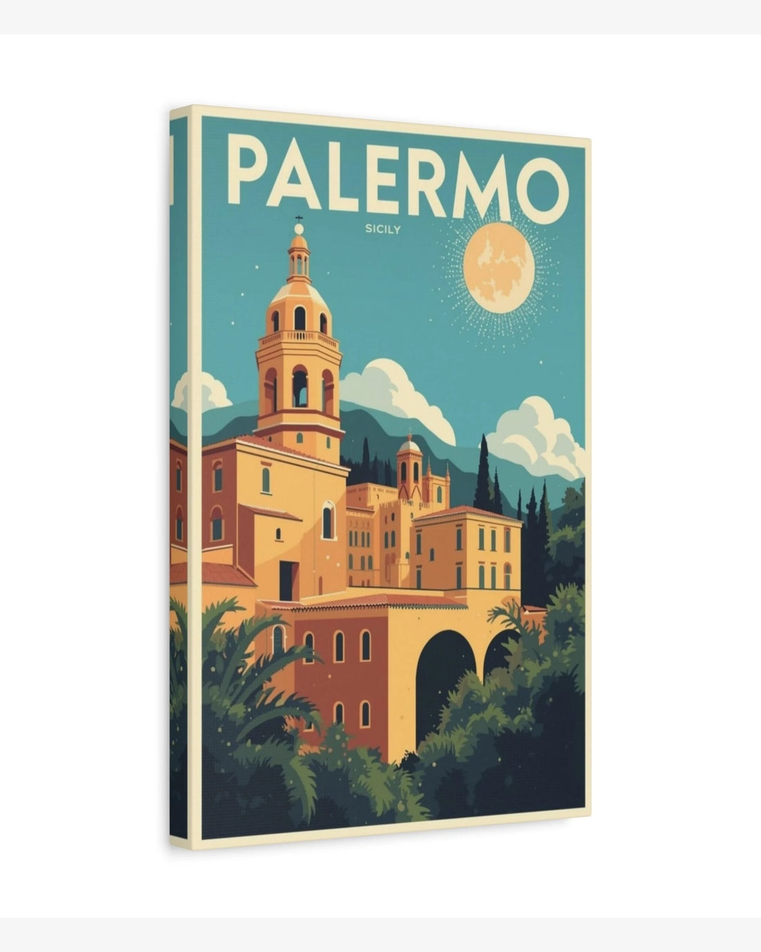 Palermo Sicily travel poster canvas