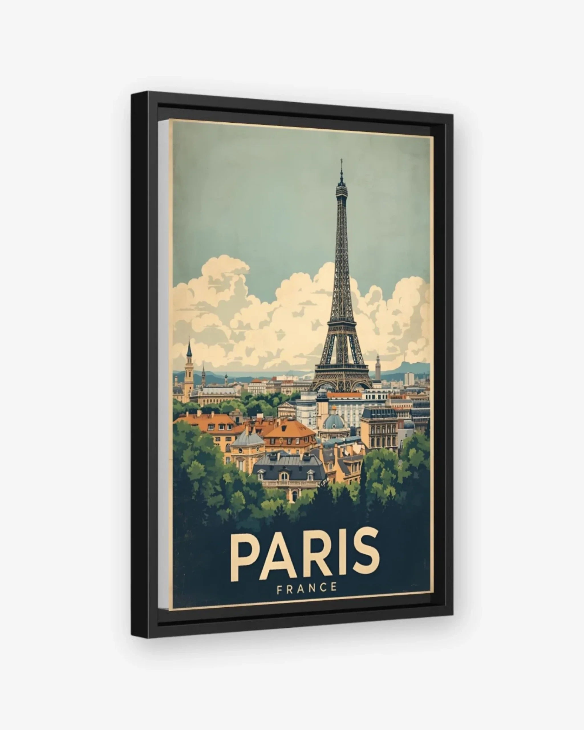 Paris Eiffel Tower, France Canvas Black Frame Nomad Haus