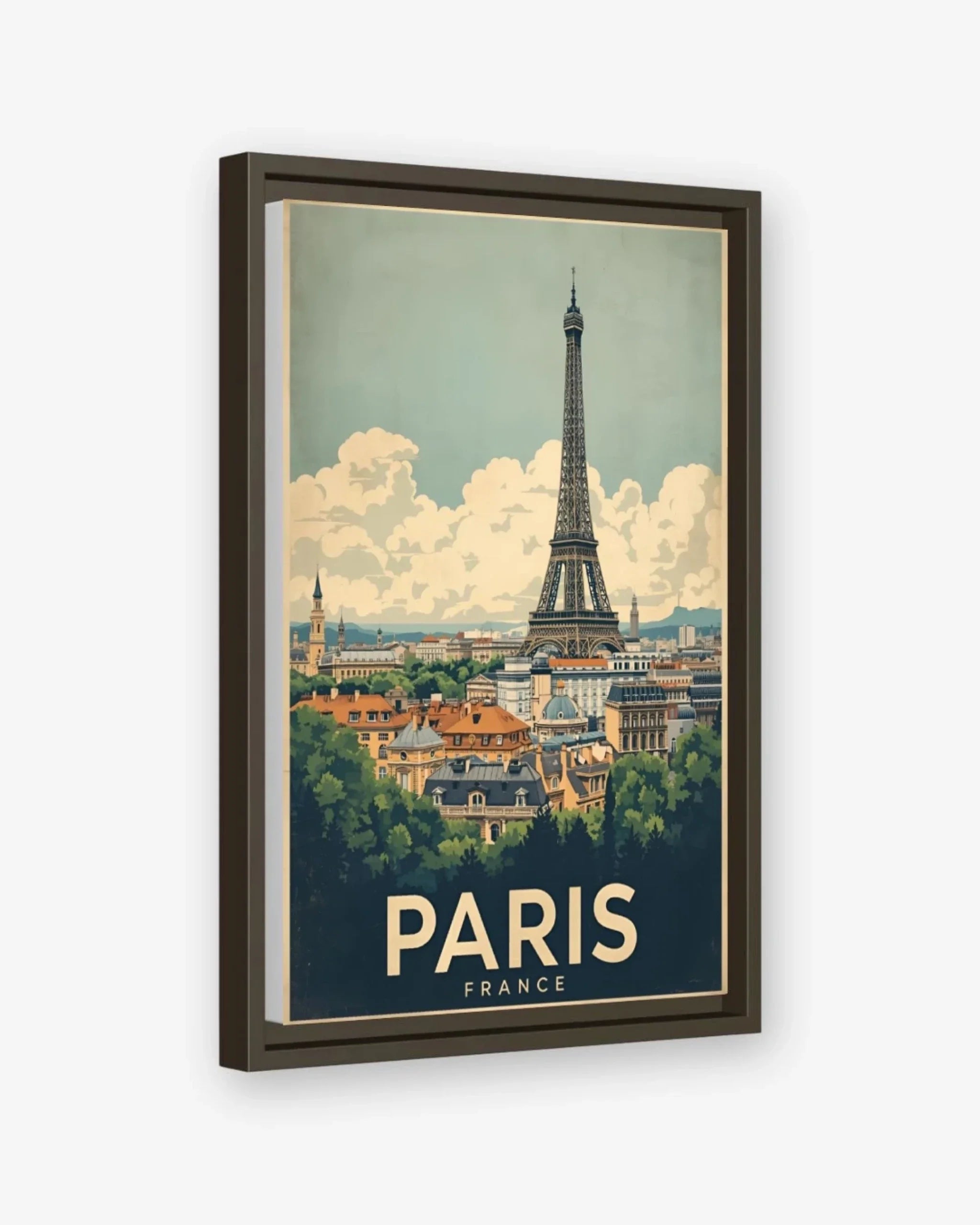 Paris Eiffel Tower, France Canvas Espresso Frame Nomad Haus
