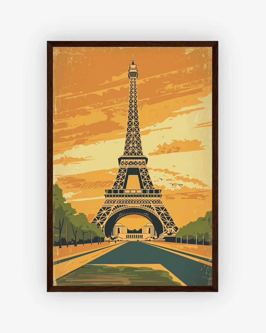 Paris Reverie Poster Dark Wood Frame Nomad Haus