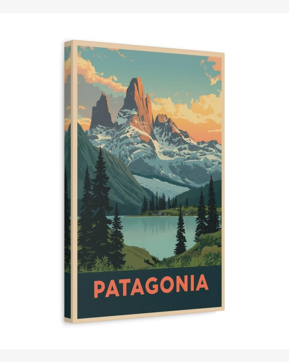 Patagonia travel poster canvas