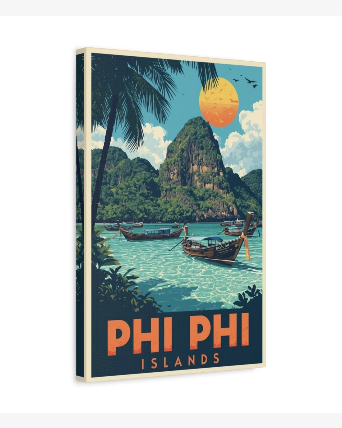 Phi Phi Islands travel poster canvas