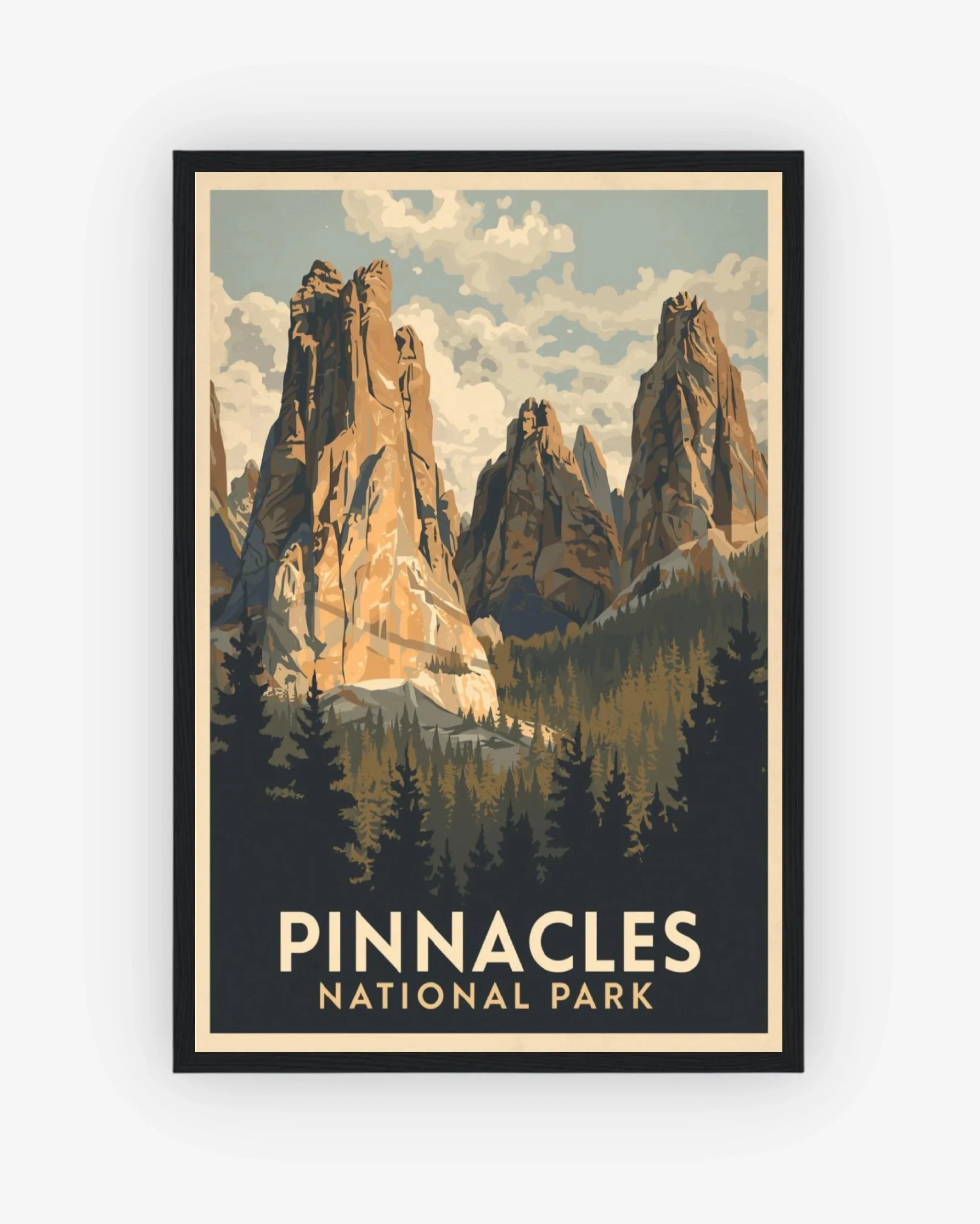 Pinnacles_National_Park_USA poster with black frame