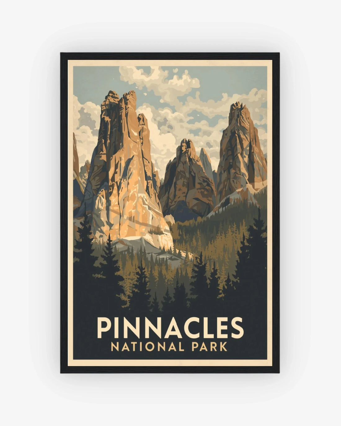 Pinnacles_National_Park_USA poster with black frame