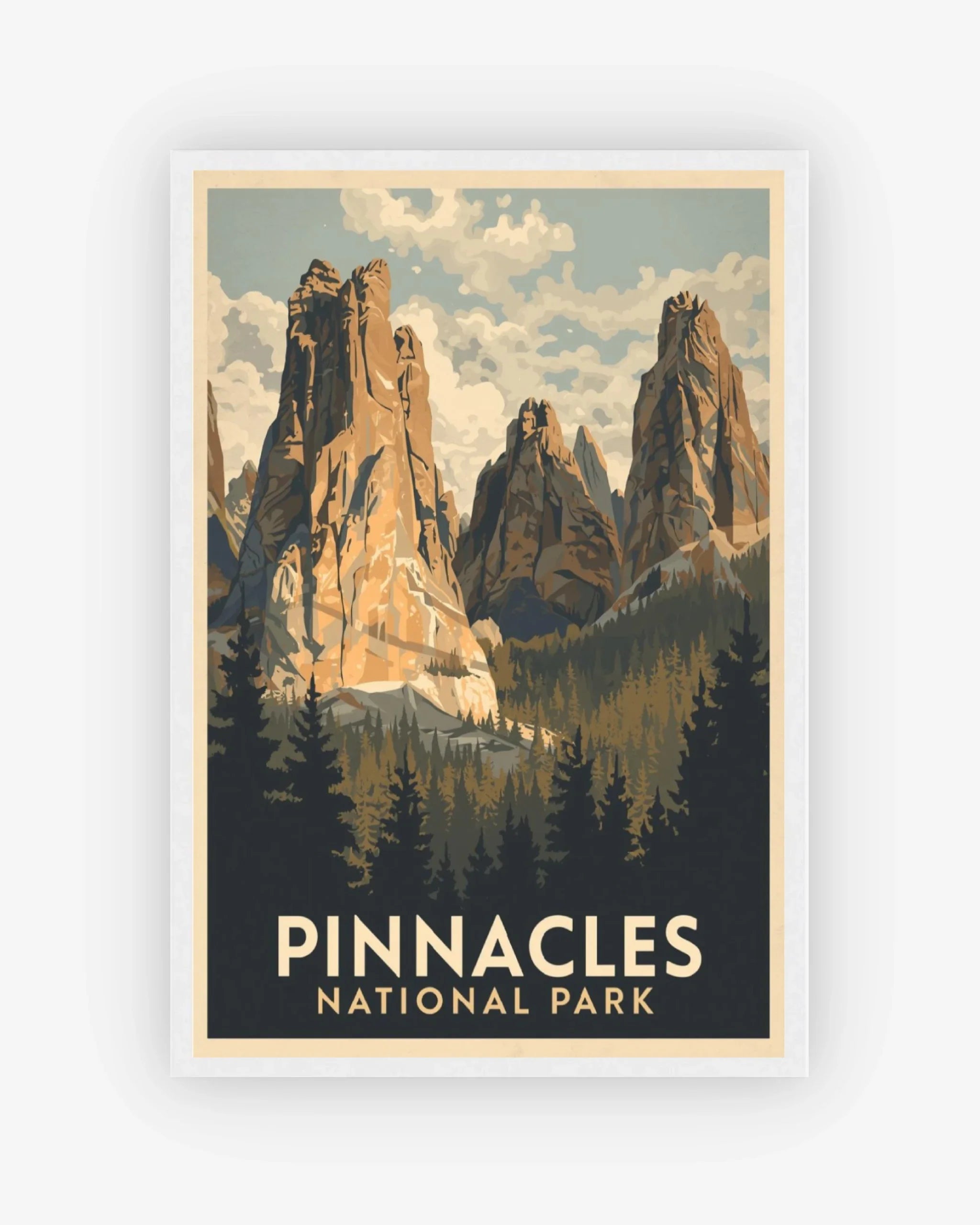 Pinnacles_National_Park_USA poster with white frame
