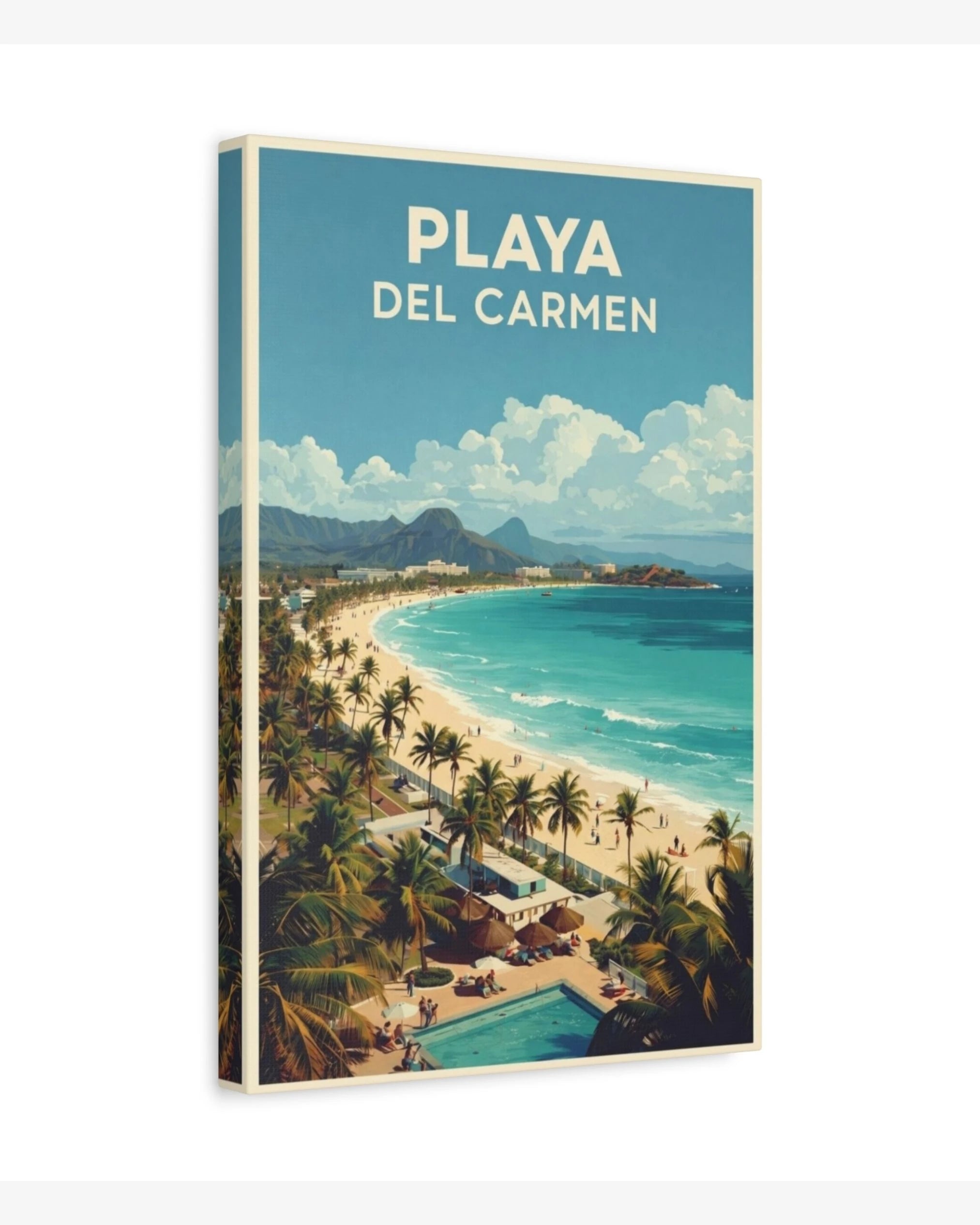 Playa Del Carmen travel poster canvas