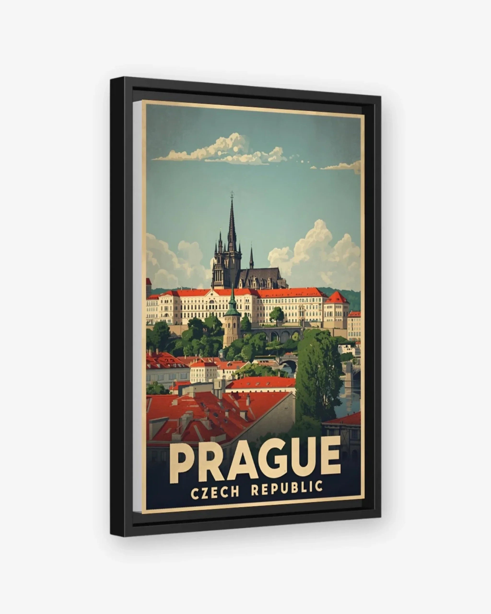 Prague Castle, Czech Republic Canvas Black Frame Nomad Haus