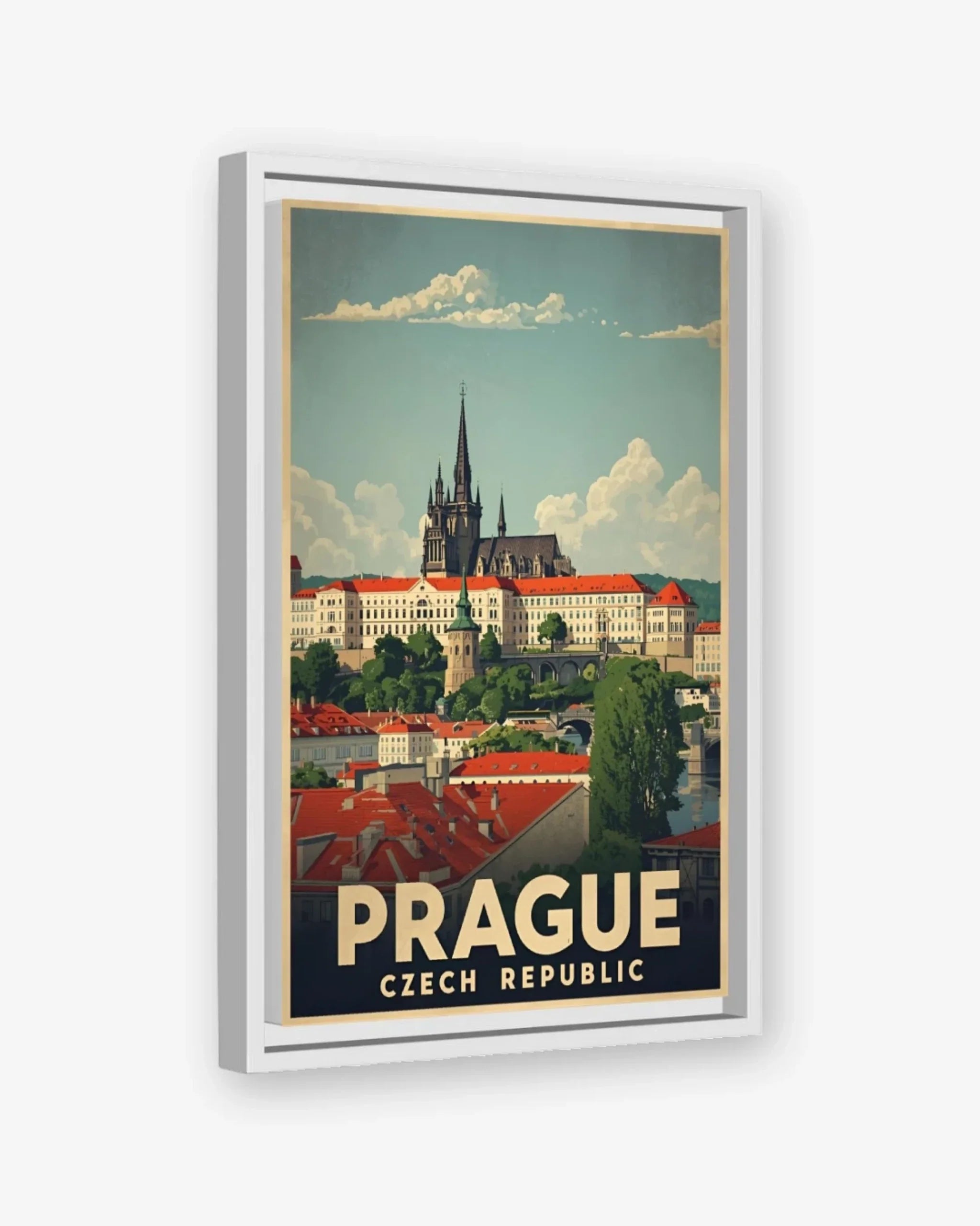 Prague Castle, Czech Republic Canvas White Frame Nomad Haus