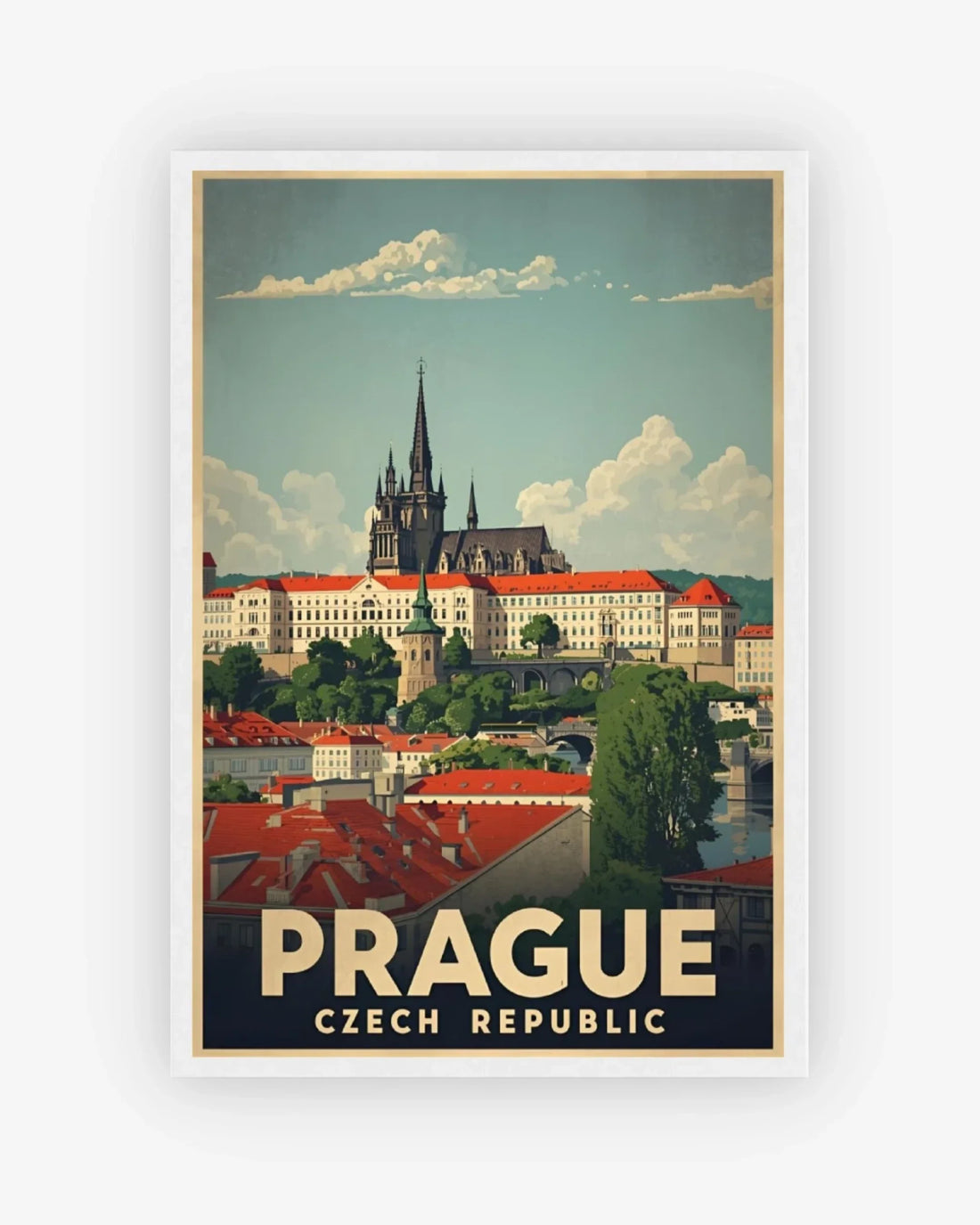 Prague Castle, Czech Republic Poster White Frame Nomad Haus