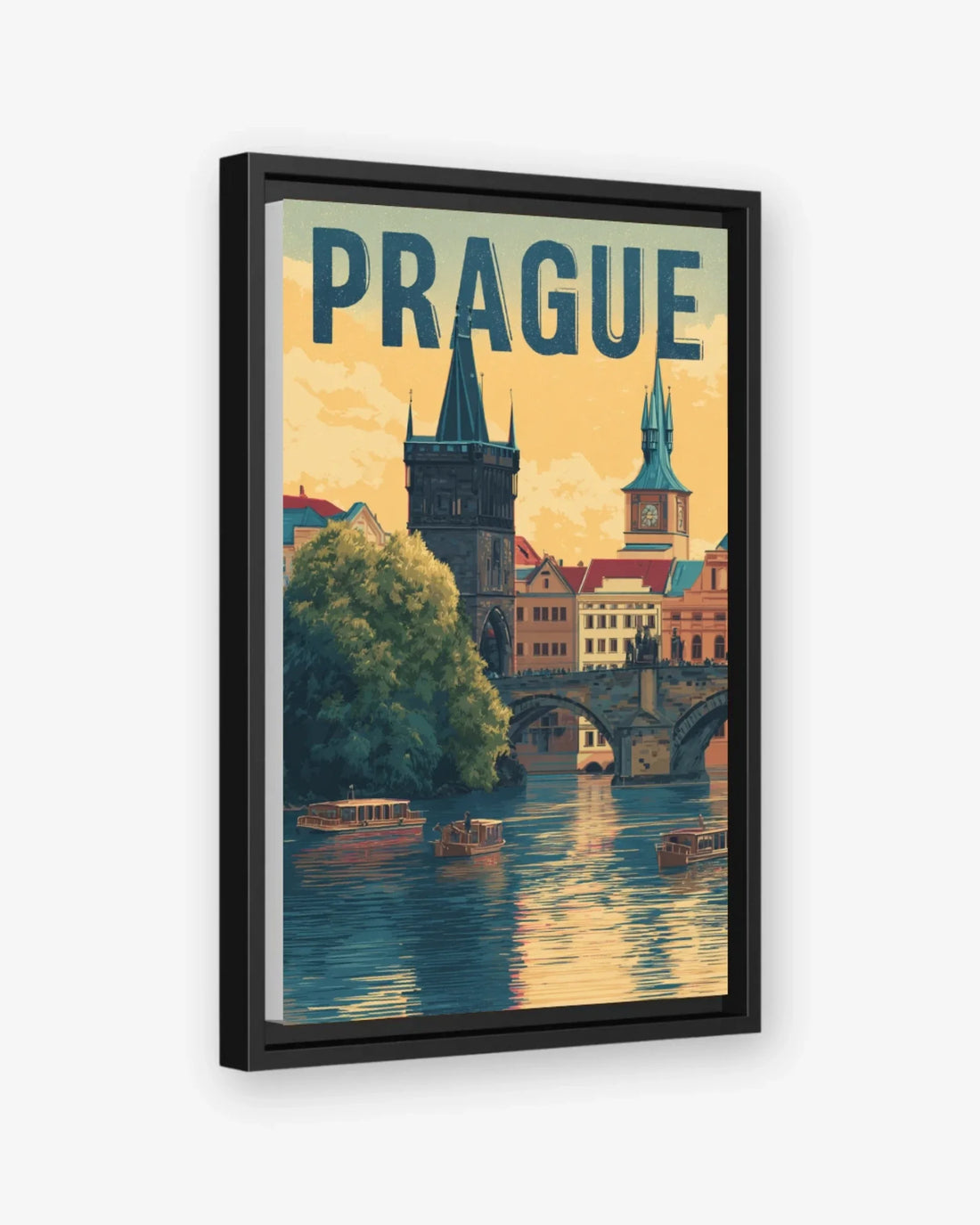 Prague, Czech Republic Canvas Black Frame Nomad Haus