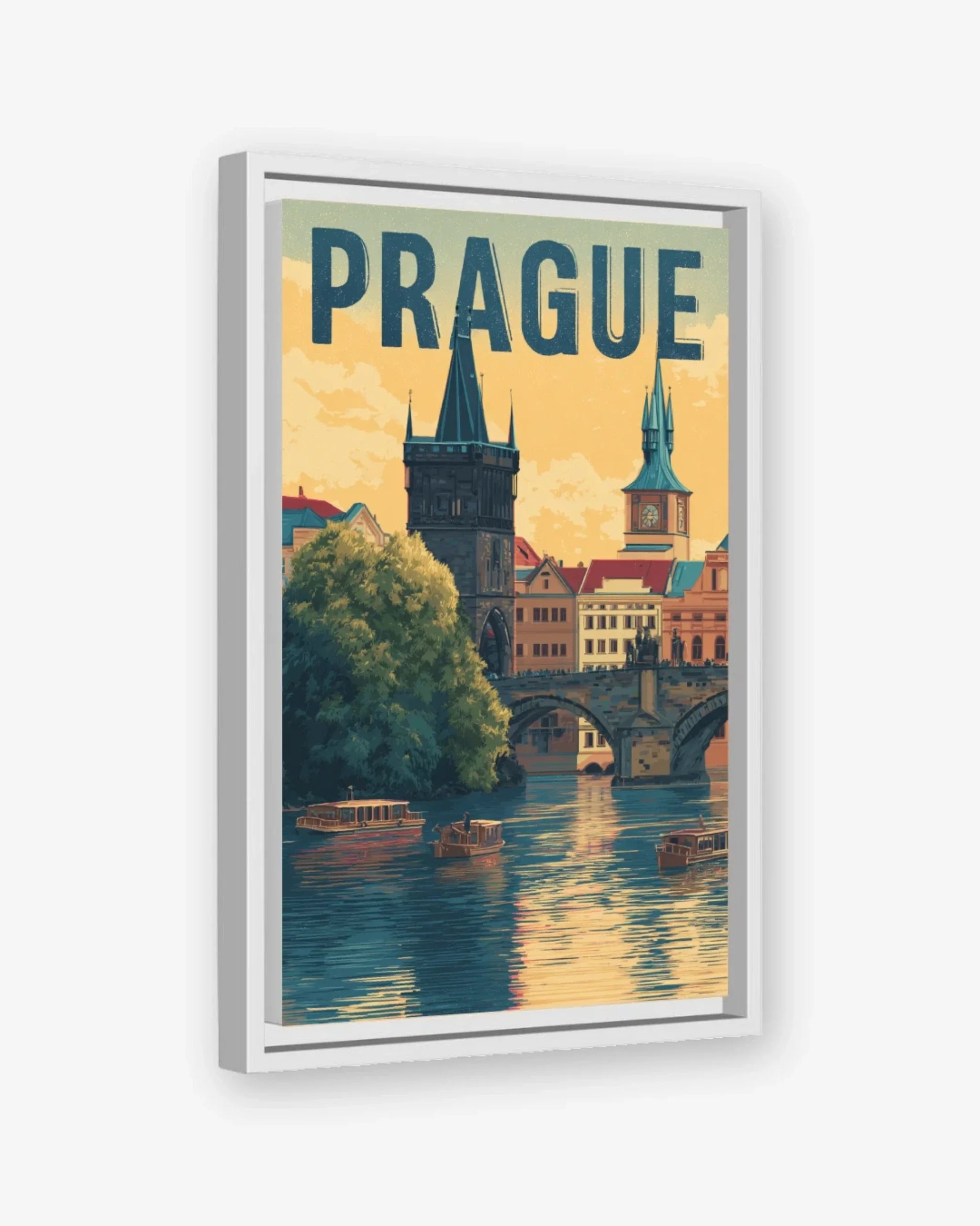 Prague, Czech Republic Canvas White Frame Nomad Haus
