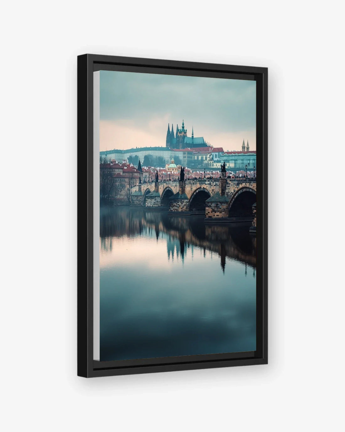 Prague Reflections Canvas Black Frame Nomad Haus